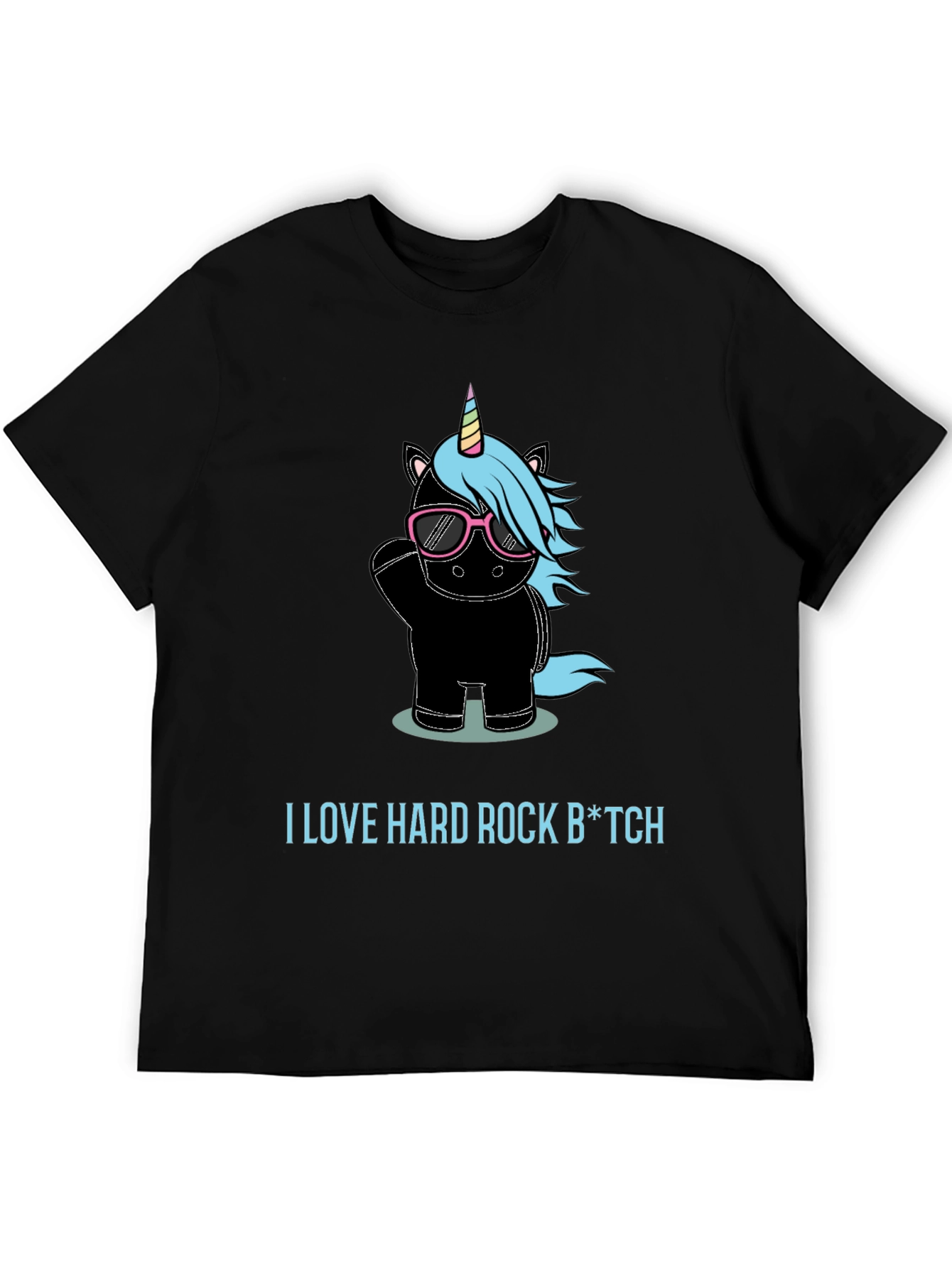 Black Hard Rock Unicorn Graphic T-Shirt view 5