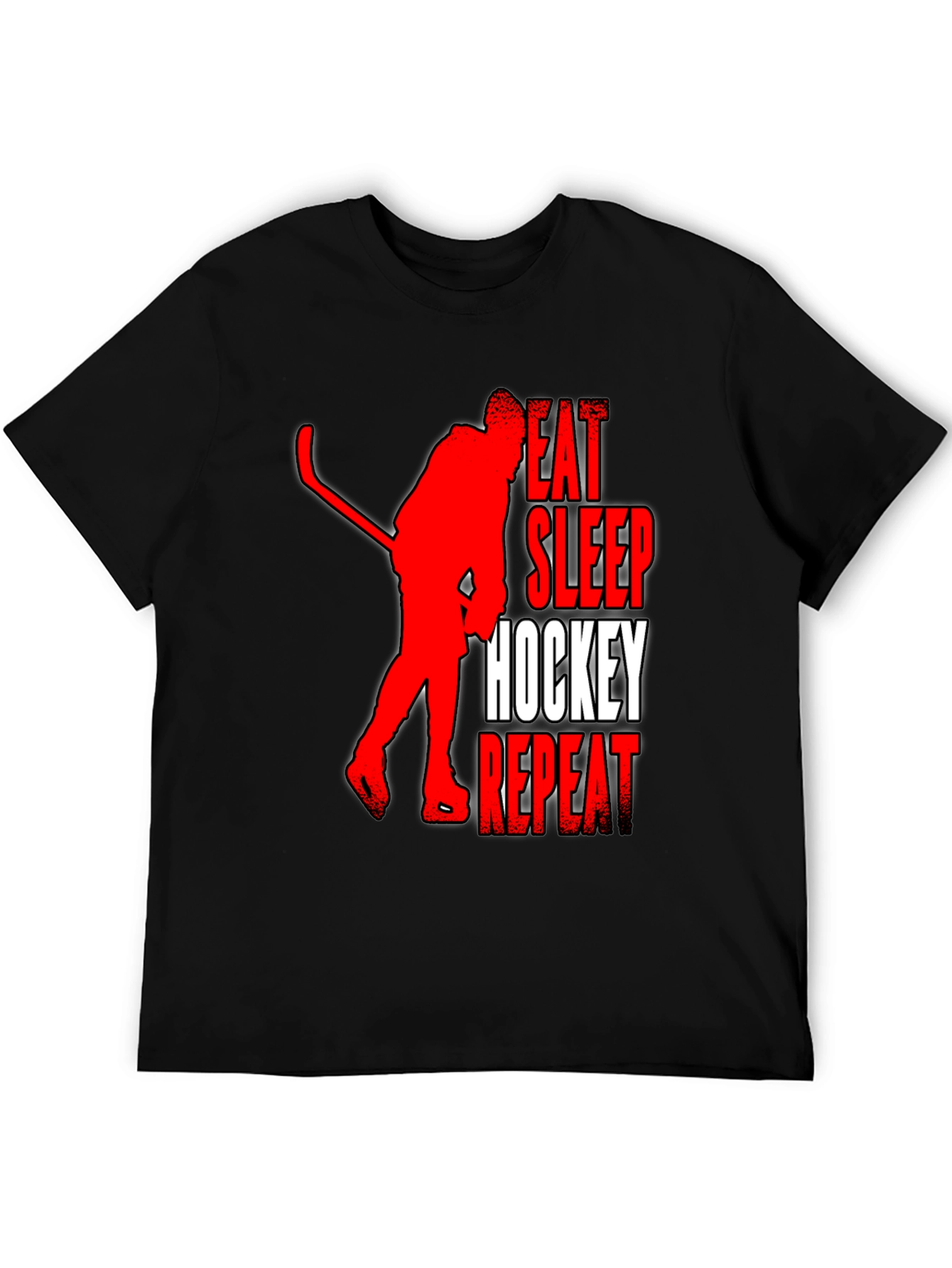 Eat Sleep Hockey Repeat Graphic Tee - Black - 5