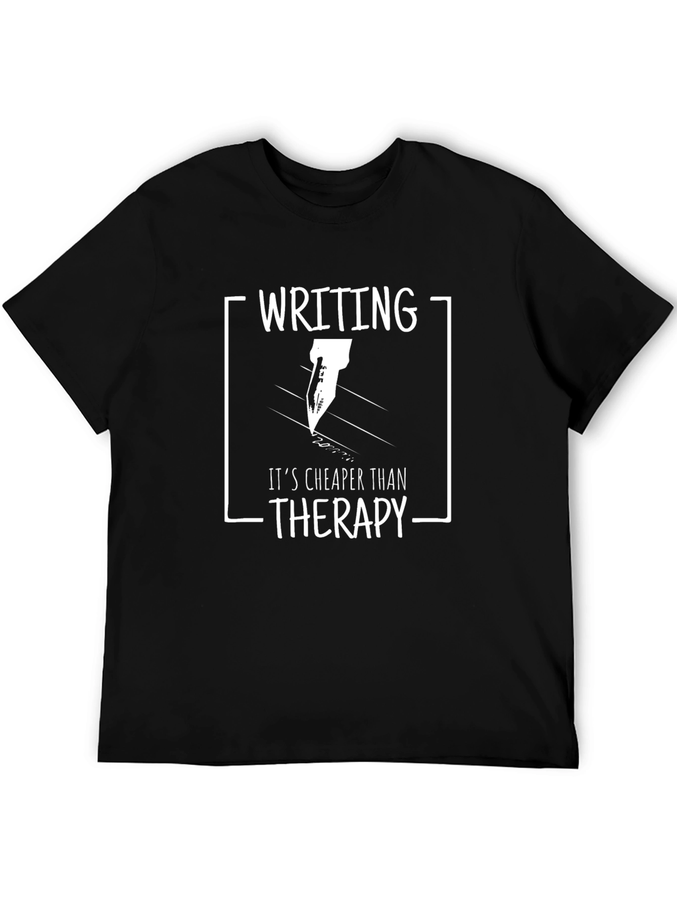 Black Writing Cheaper Than Therapy Graphic T-Shirt view 5
