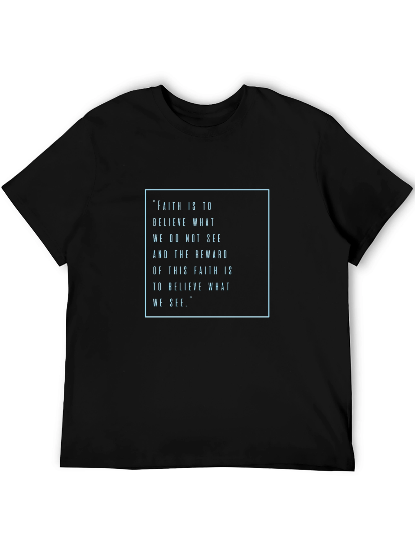 Black Faith Quote Graphic Tee - Inspirational Mens T-Shirt view 5