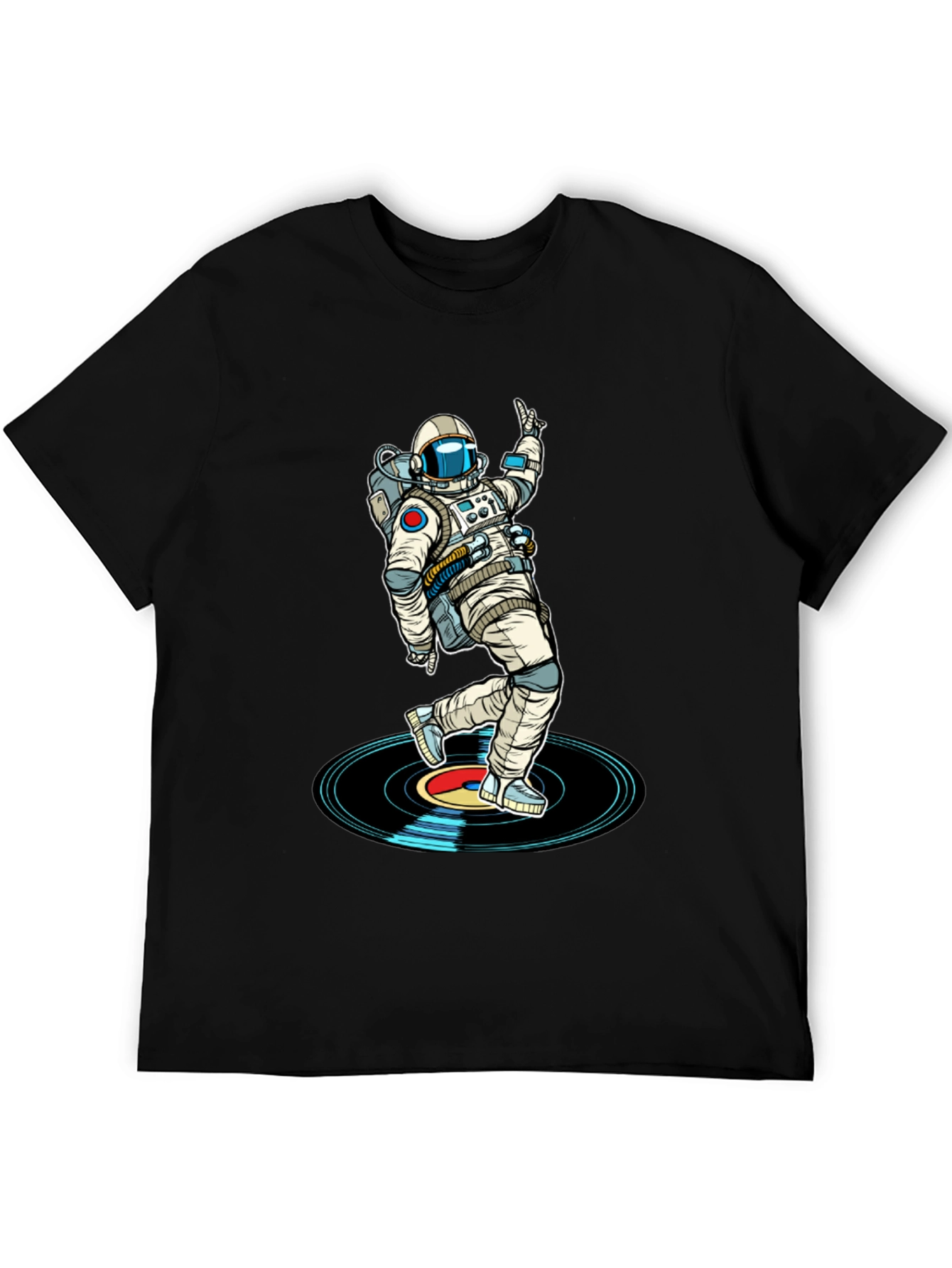 Black Astronaut DJ T-Shirt - Space Dance Music Tee view 5