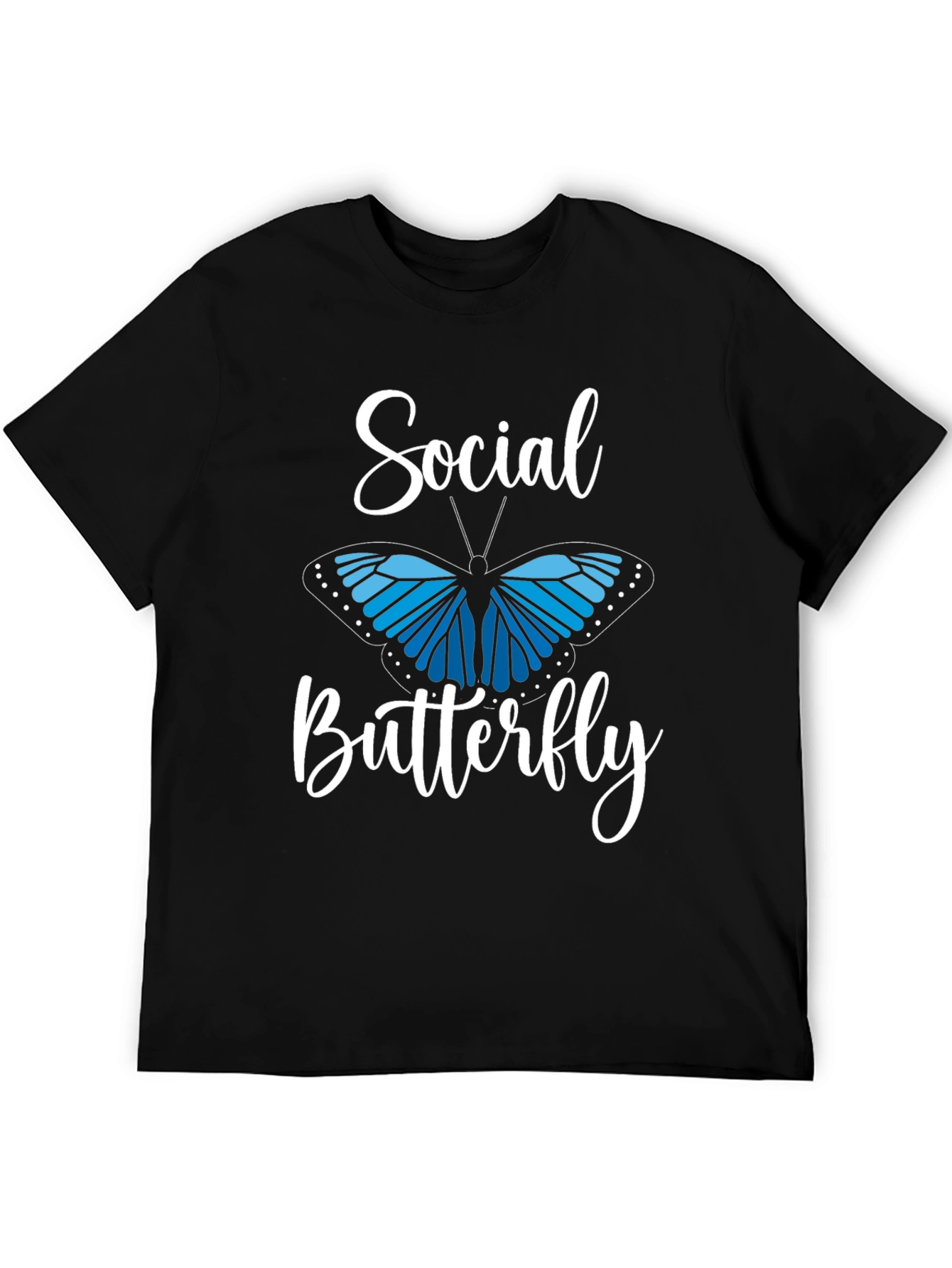 Black Social Butterfly Graphic Tee - Black view 5