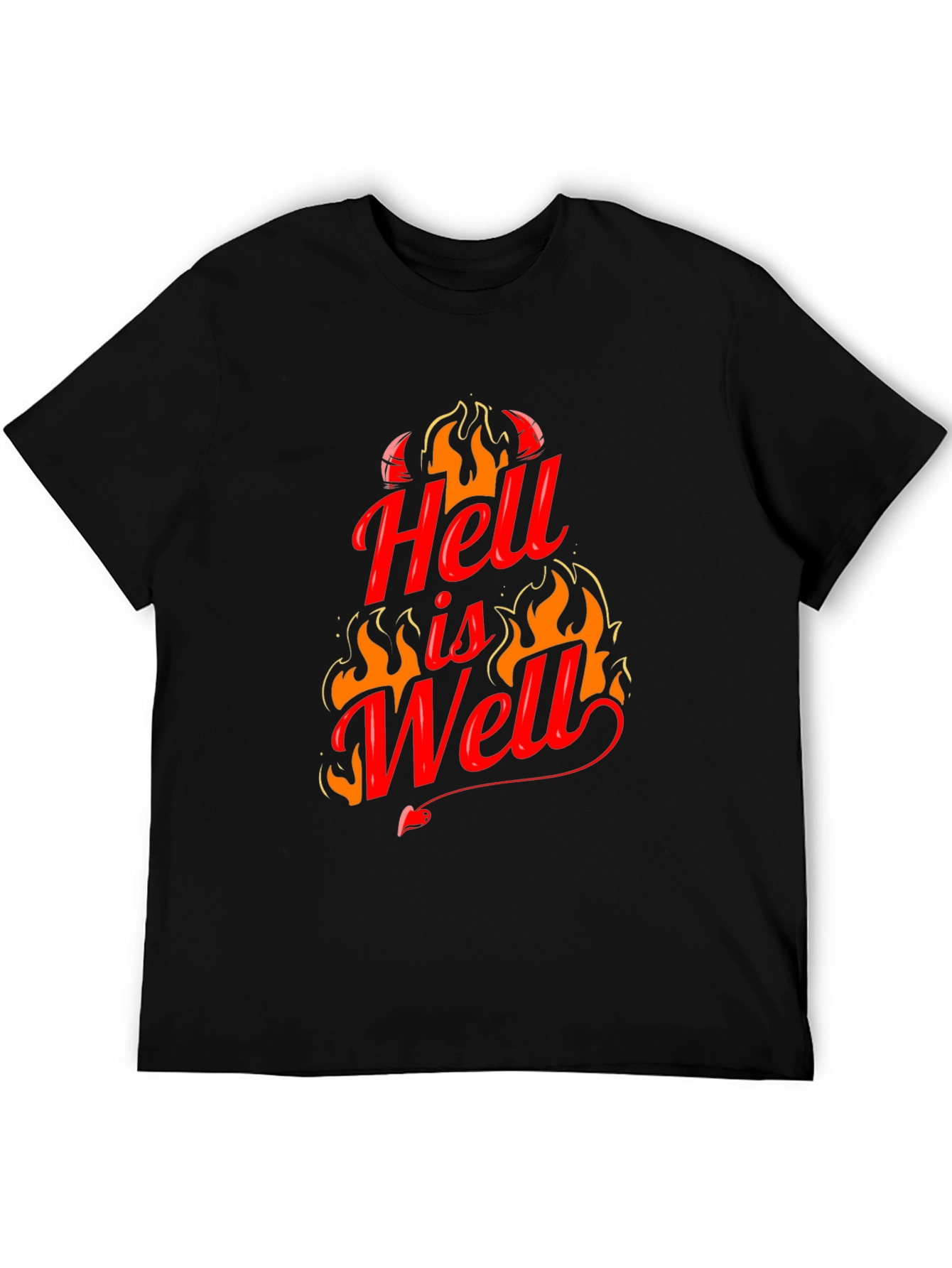 Black Hell is Well Graphic T-Shirt - Black view 5