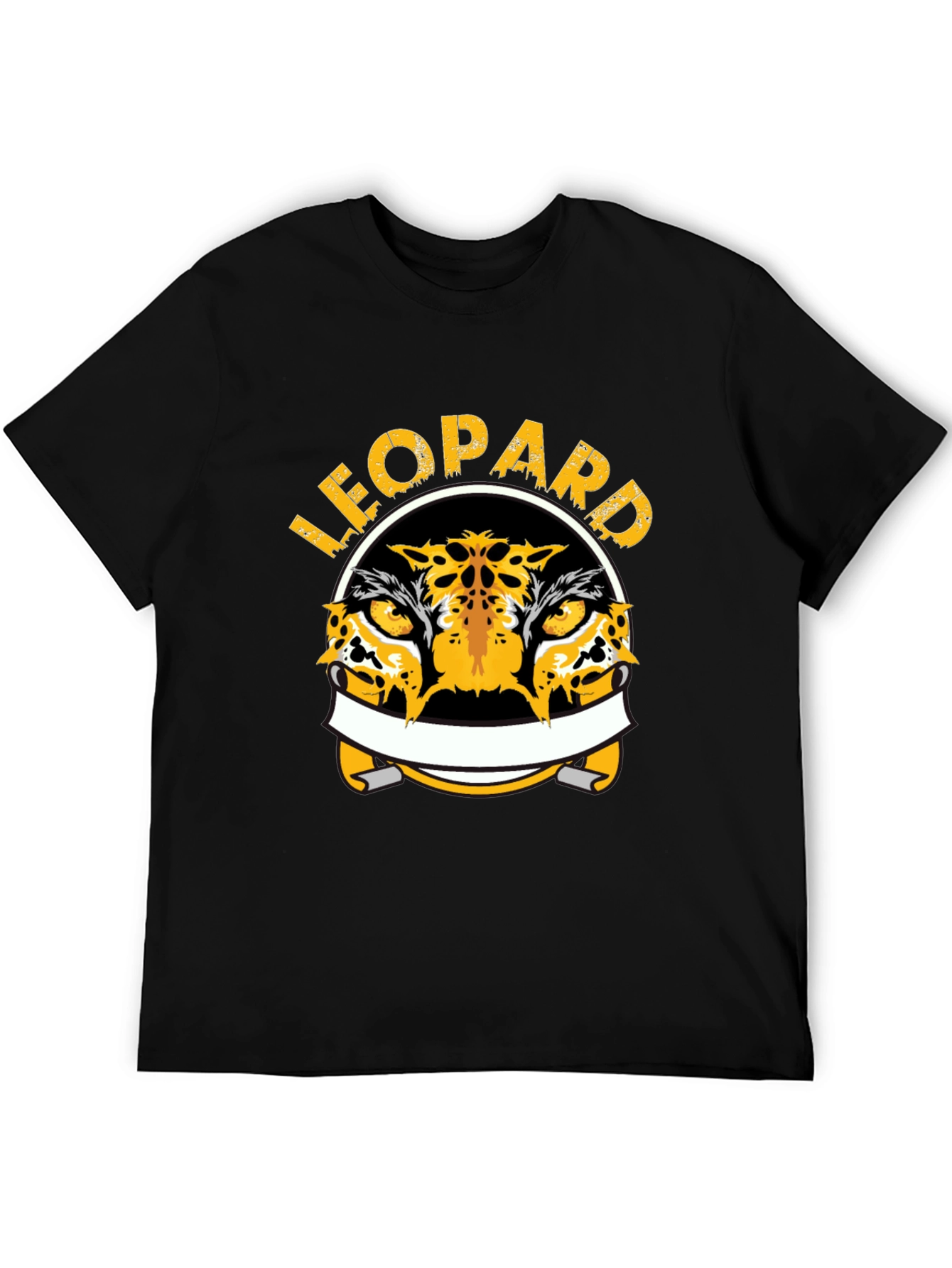Black Leopard Graphic Black T-Shirt view 5