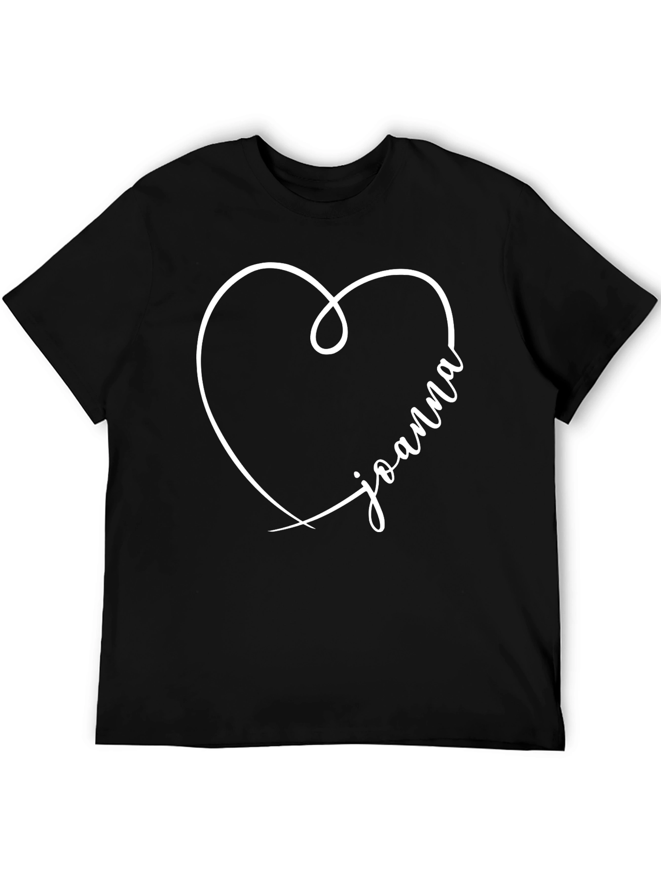 Black Personalized Heart Name T-Shirt view 5