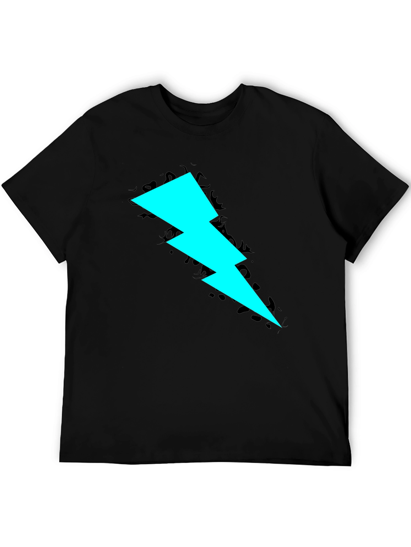 Black Bold Lightning Bolt Graphic Black Tee view 5
