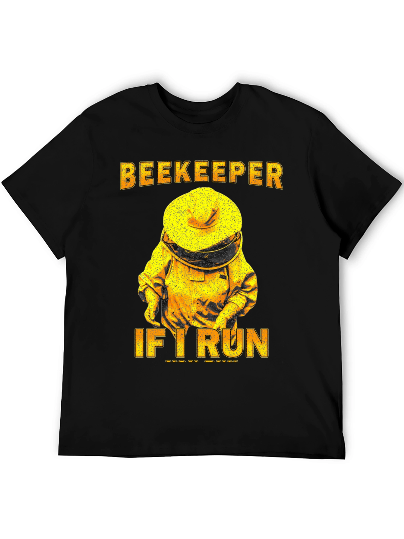 Black Beekeeper T-Shirt - If I Run, You Run Tee view 5