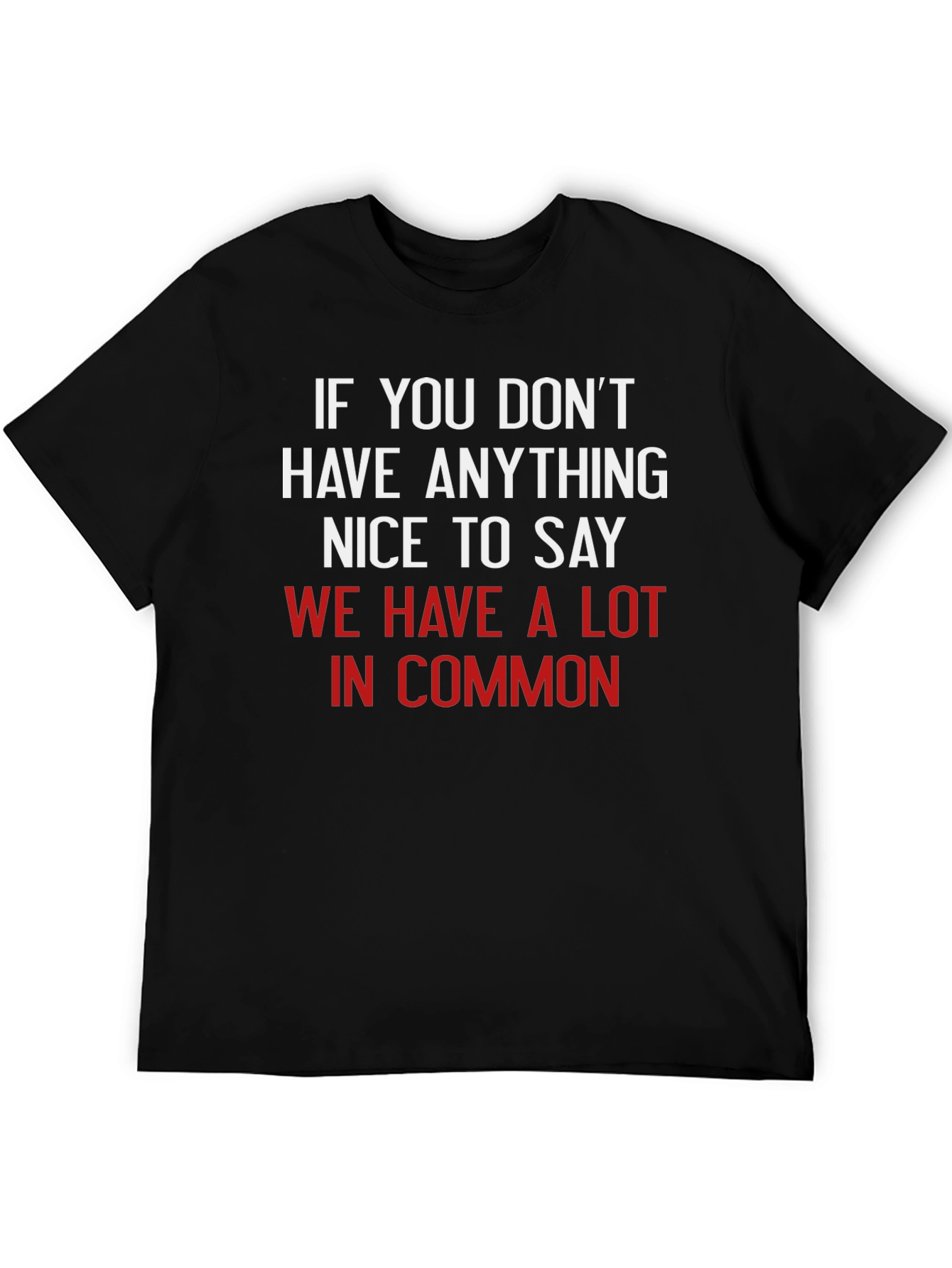 Black Funny Sarcastic T-Shirt - If You Don't Have Anything Nice to Say view 5