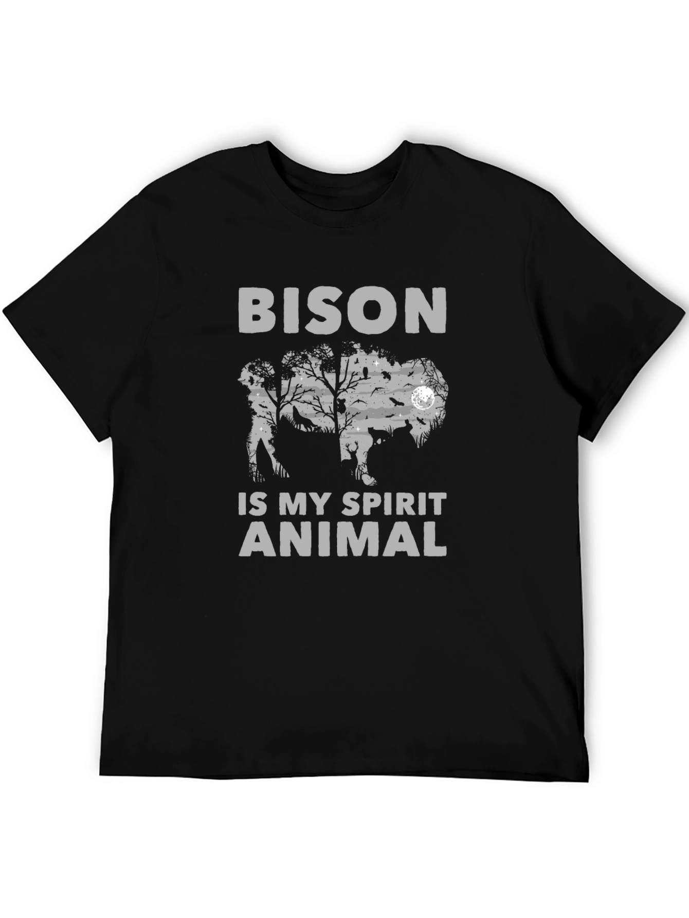 Black Bison Spirit Animal Graphic Tee - Soft Cotton Blend view 5