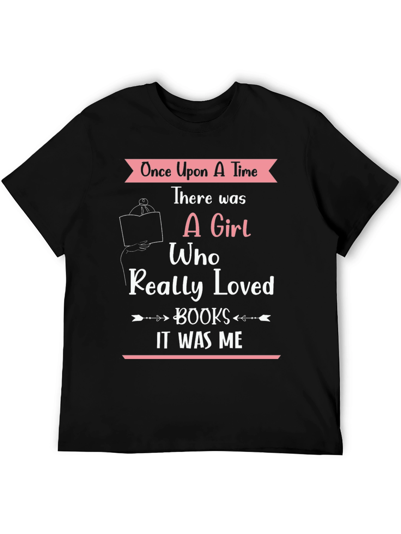 Black Book Lover T-Shirt: Once Upon A Time, A Girl Who Loved Books view 5