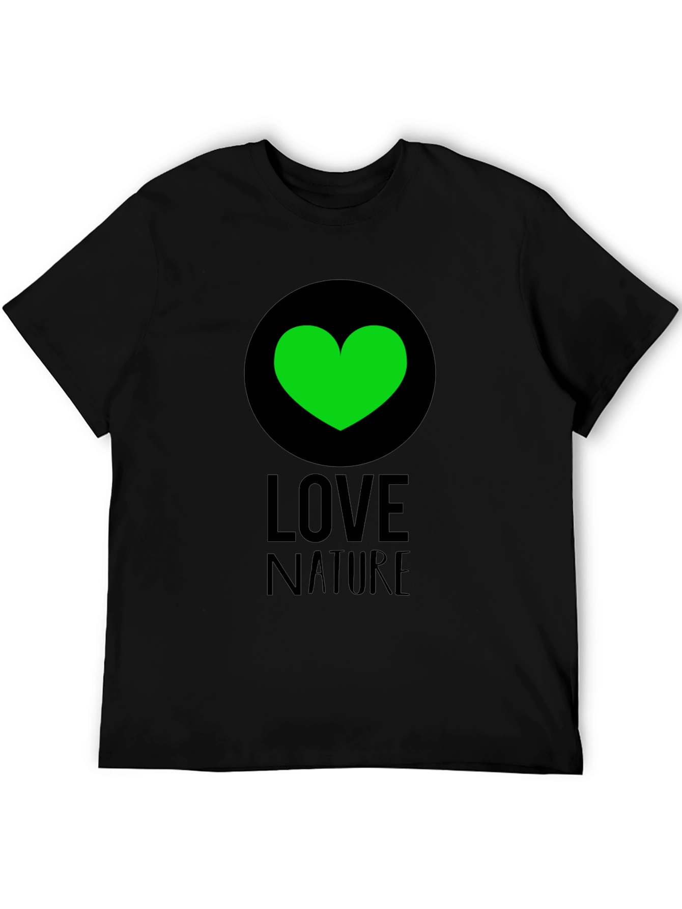 Black Love Nature Green Heart Graphic Tee - Black view 5