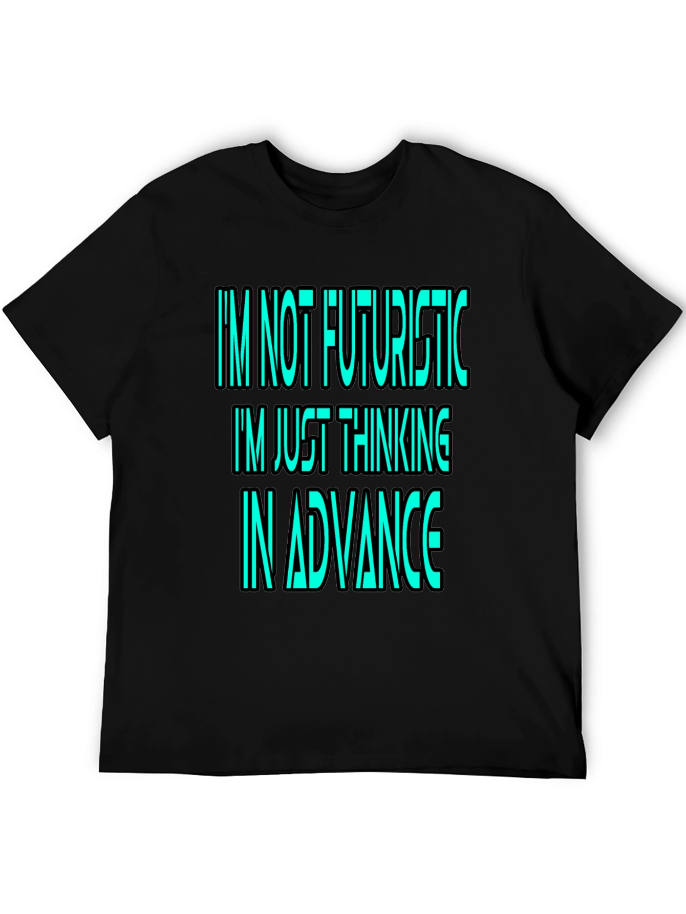 Black Futuristic Thinking Graphic Tee view 5