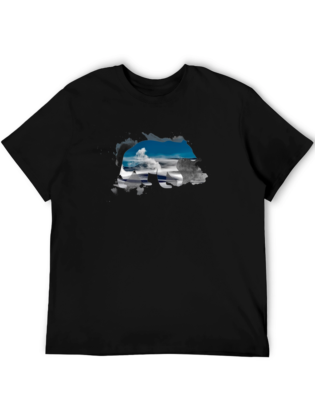 Black Bear Silhouette Landscape Graphic Tee view 5