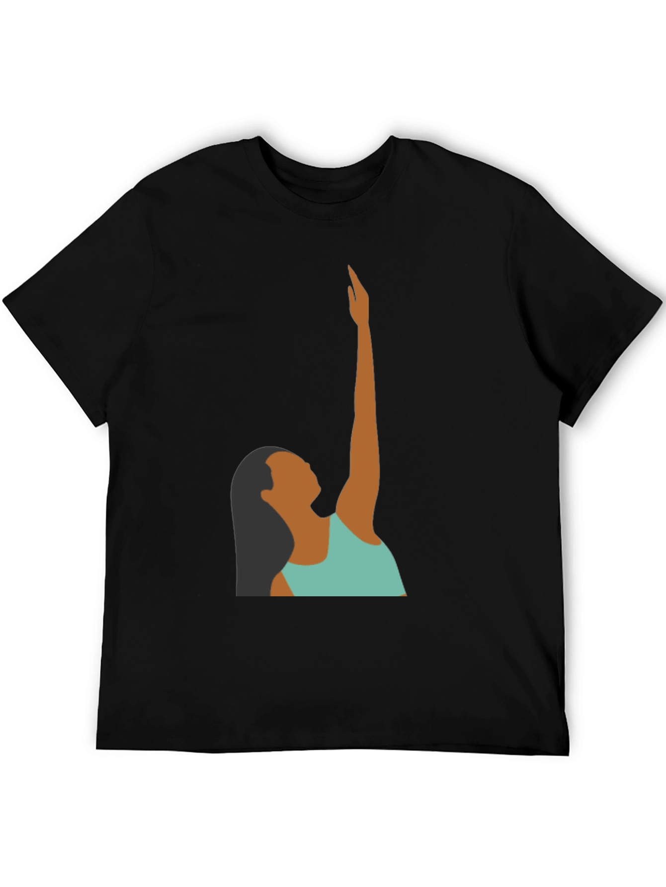Woman Reaching Graphic Tee - Black - 5