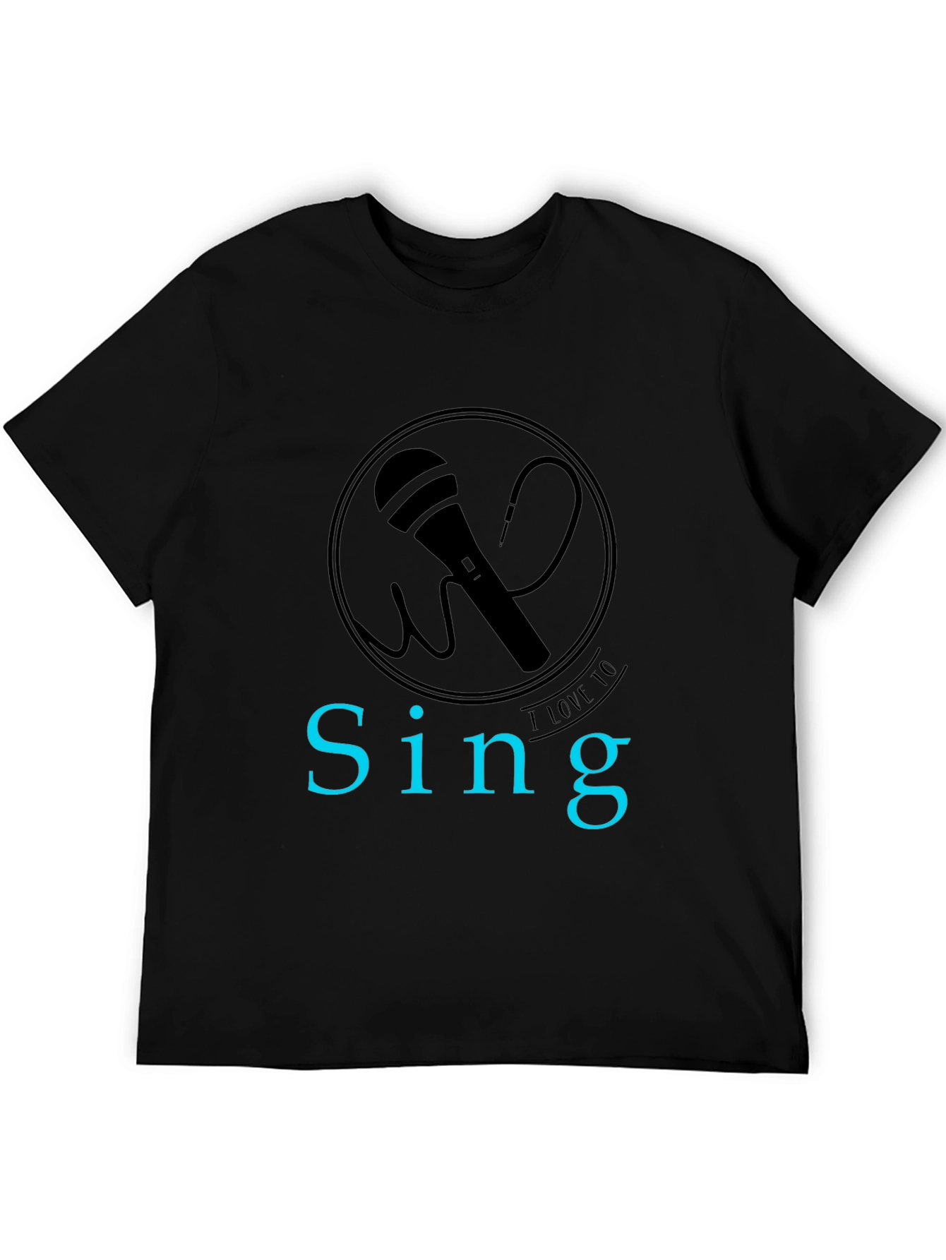 Black Sing Microphone Graphic Tee view 5