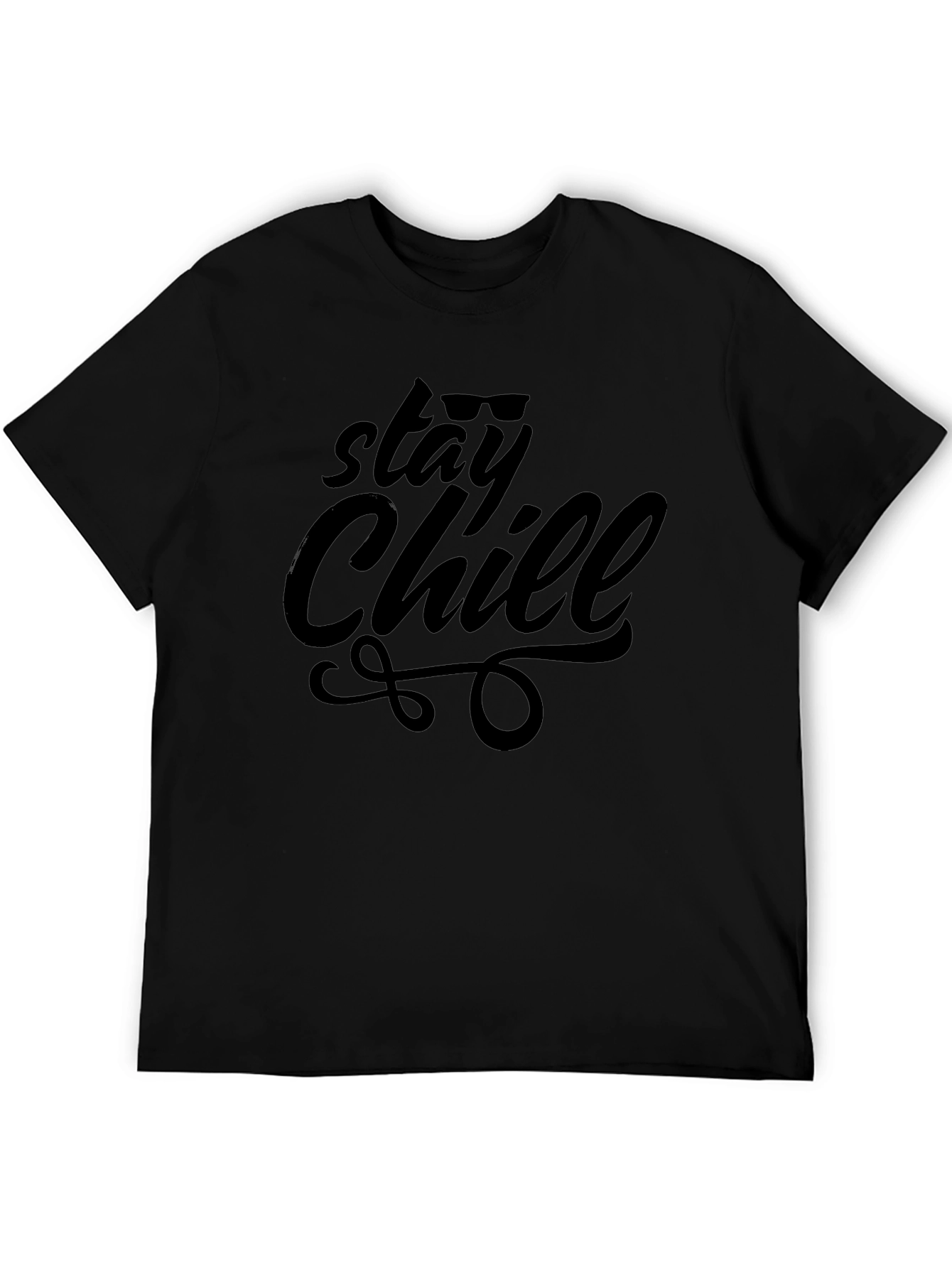 Black Stay Chill Graphic Tee - Trendy Relaxed Vibe view 5