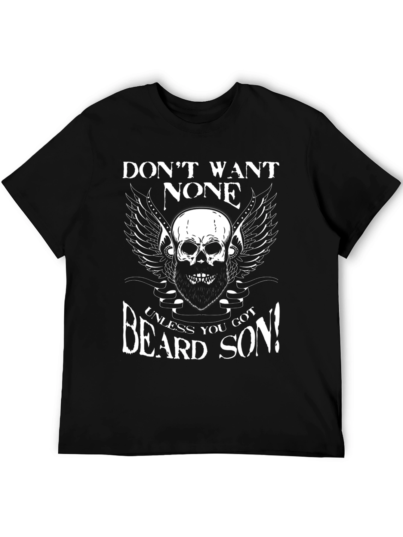 Black Beard Skull Graphic Tee - Don't Want None view 5