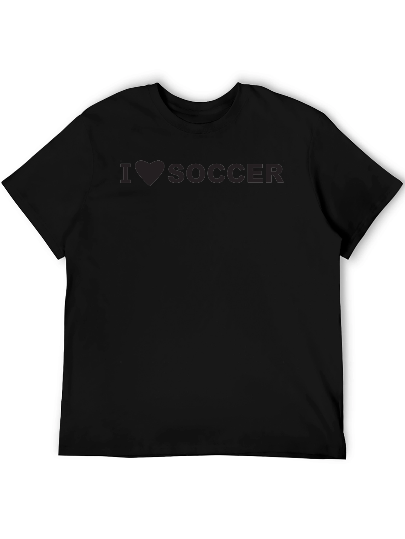Black I Heart Soccer T-Shirt - Black Crew Neck Tee view 5