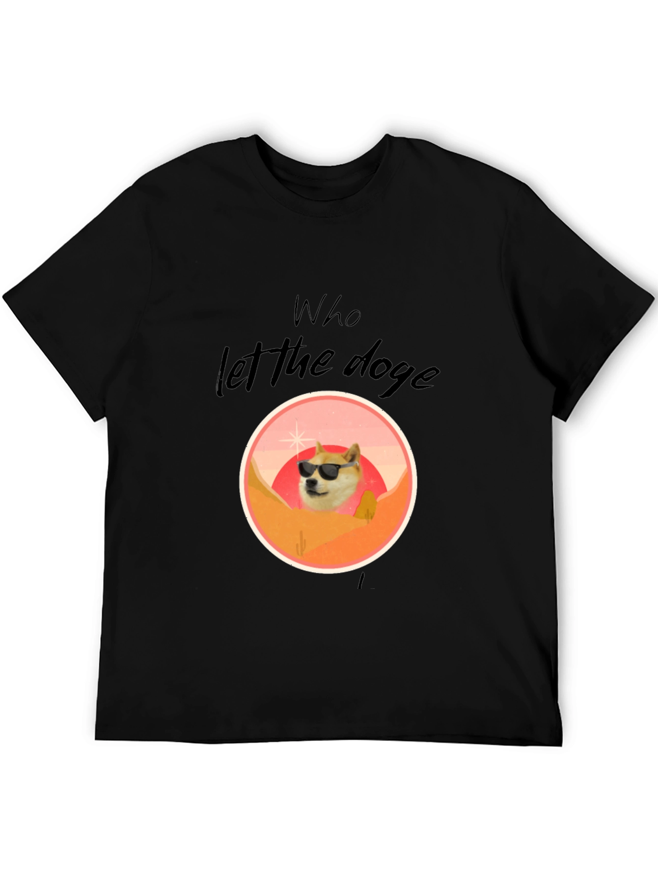 Black Who Let The Doge Out T-Shirt view 5