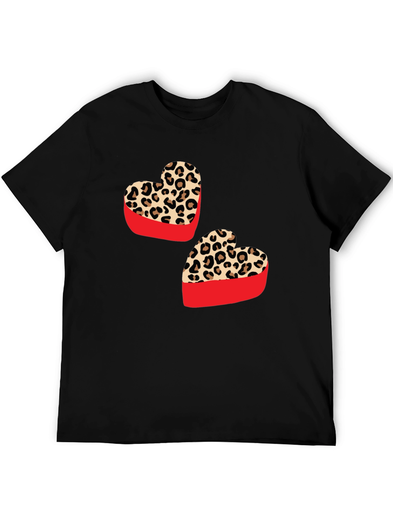 Black Leopard Heart Graphic Tee - Stylish Valentine's Day Shirt view 5