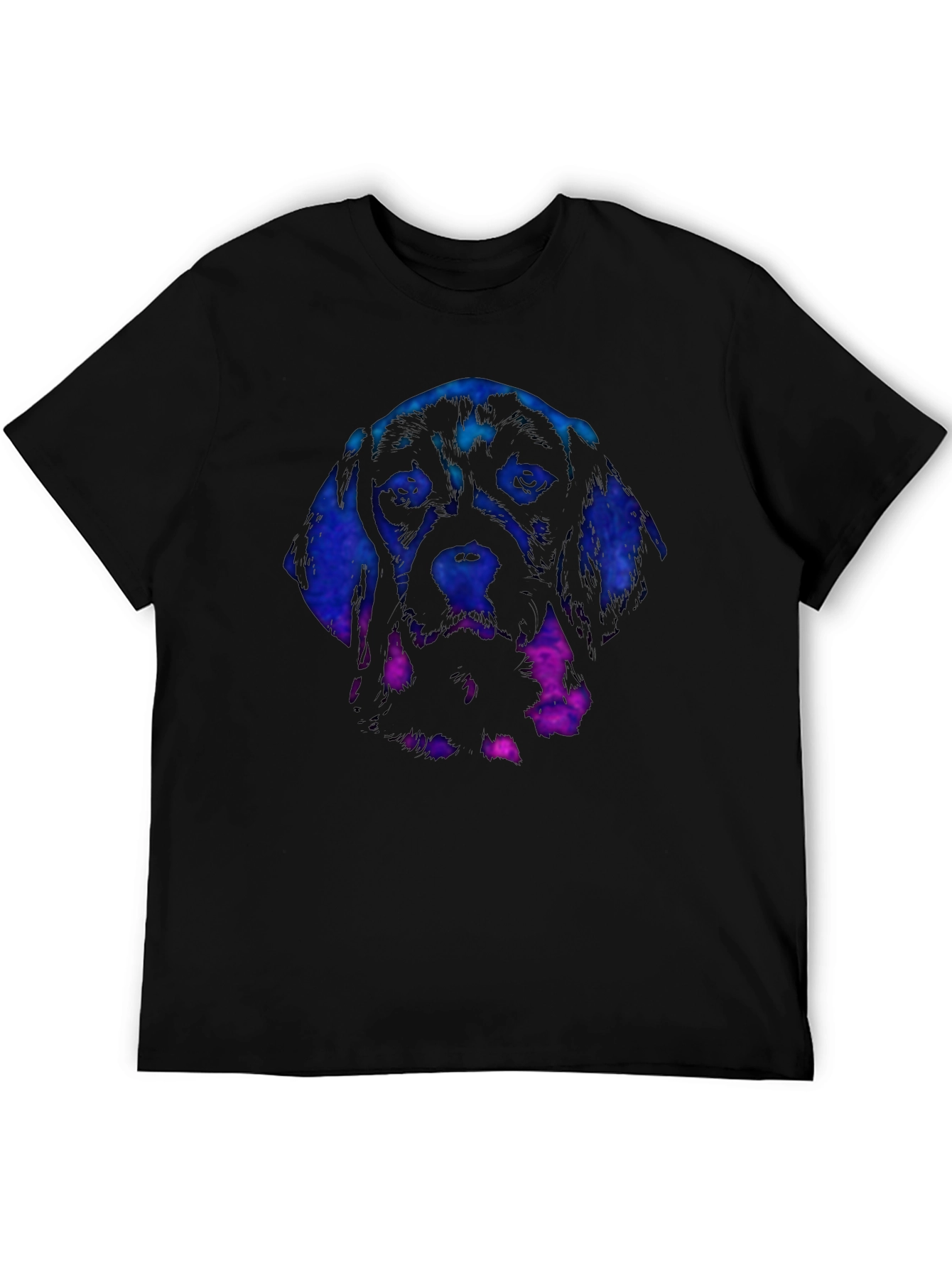 Black Galaxy Dog Graphic T-Shirt - Black view 5