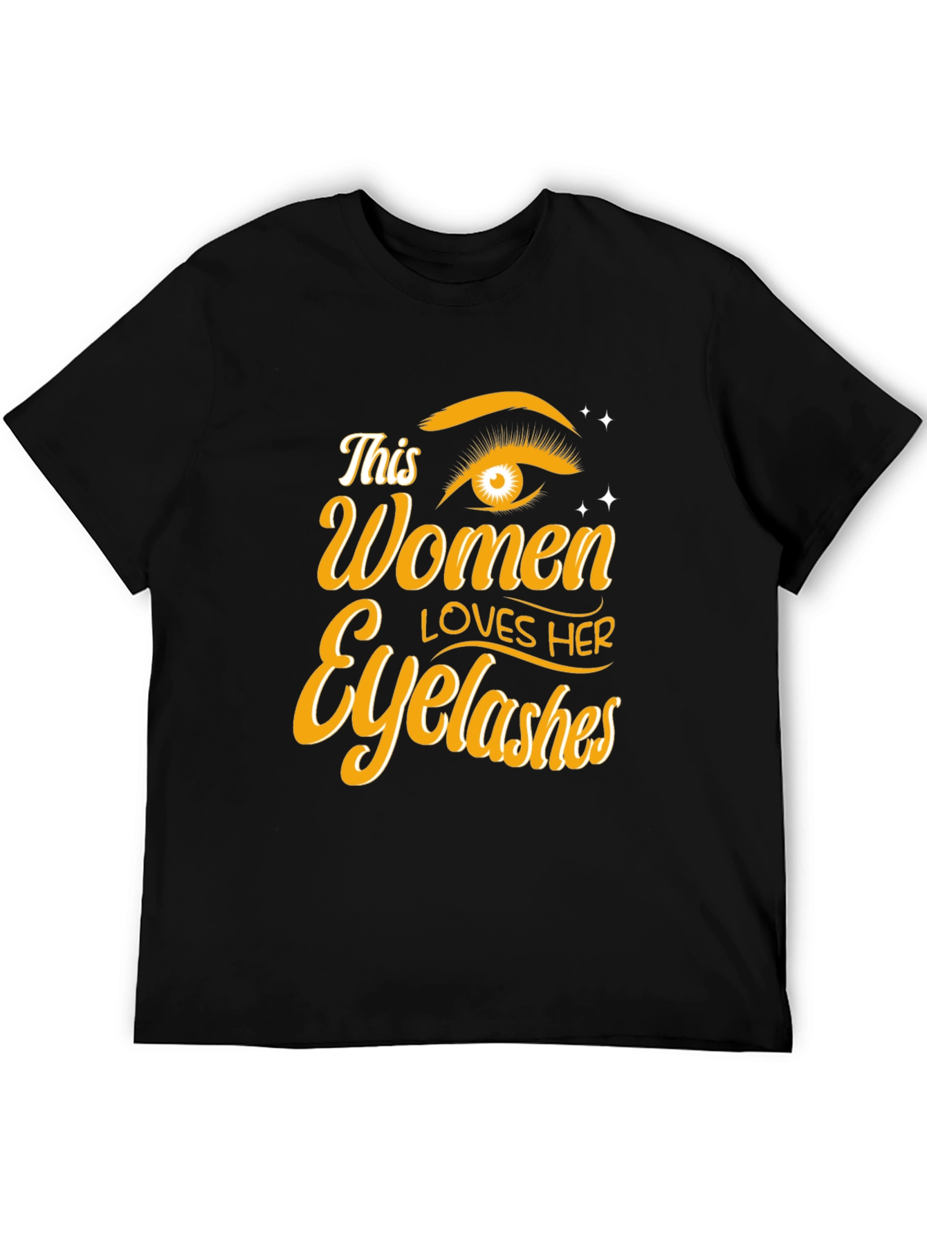 Black Women Loves Her Eyelashes Black T-Shirt view 5