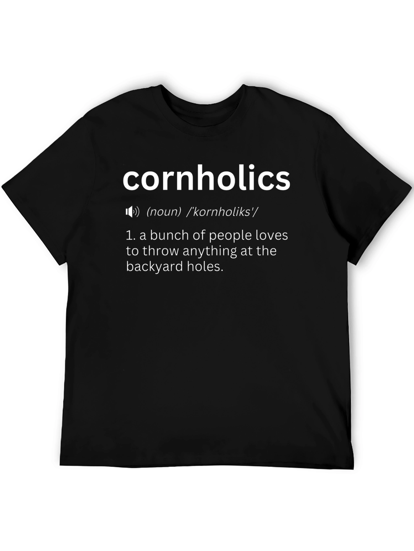 Black Cornholics Definition T-Shirt - Funny Cornhole Player Tee view 5