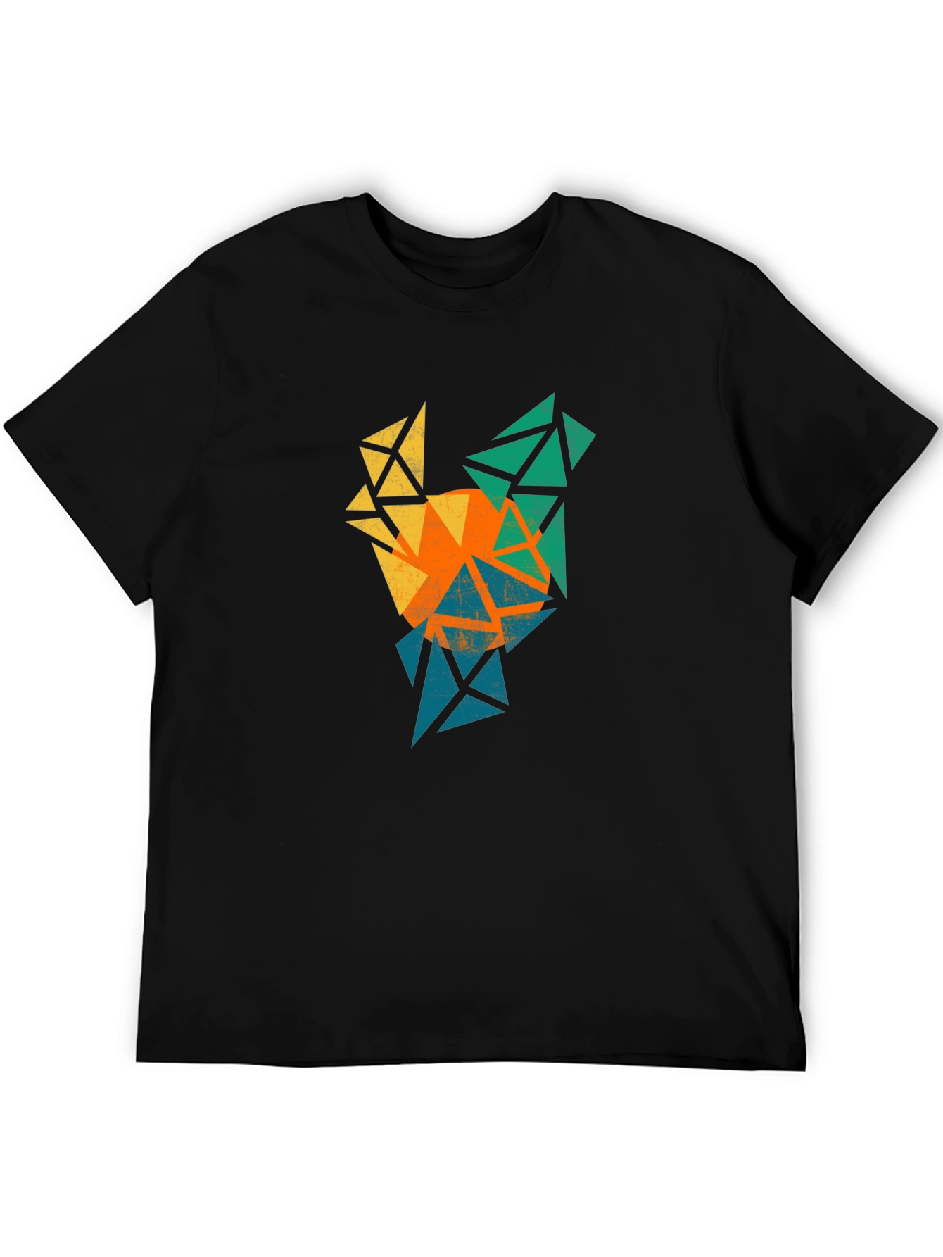 Black Geometric Rooster Graphic Tee - Bold & Unique Design view 5
