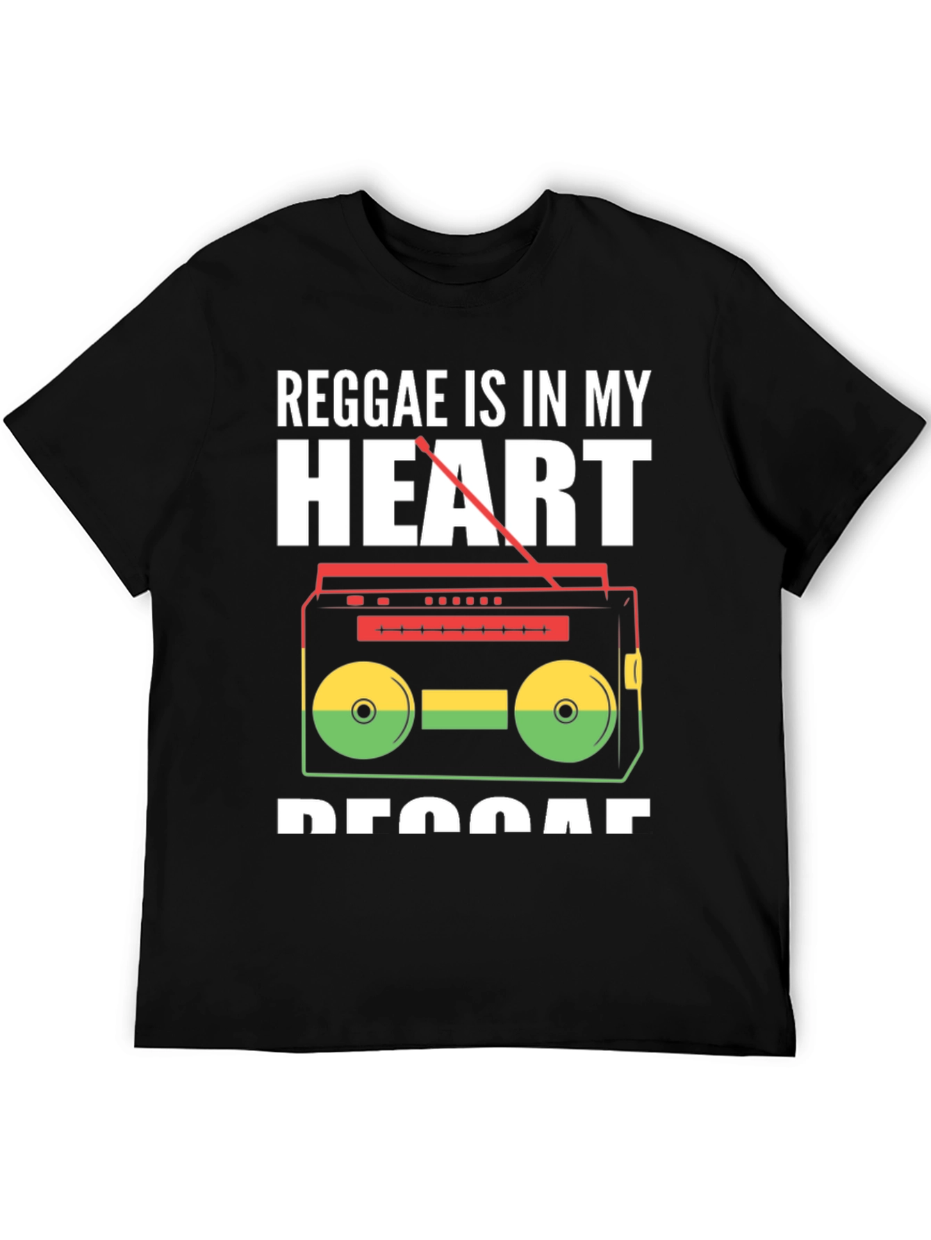 Black Reggae Is In My Heart Music T-Shirt view 5