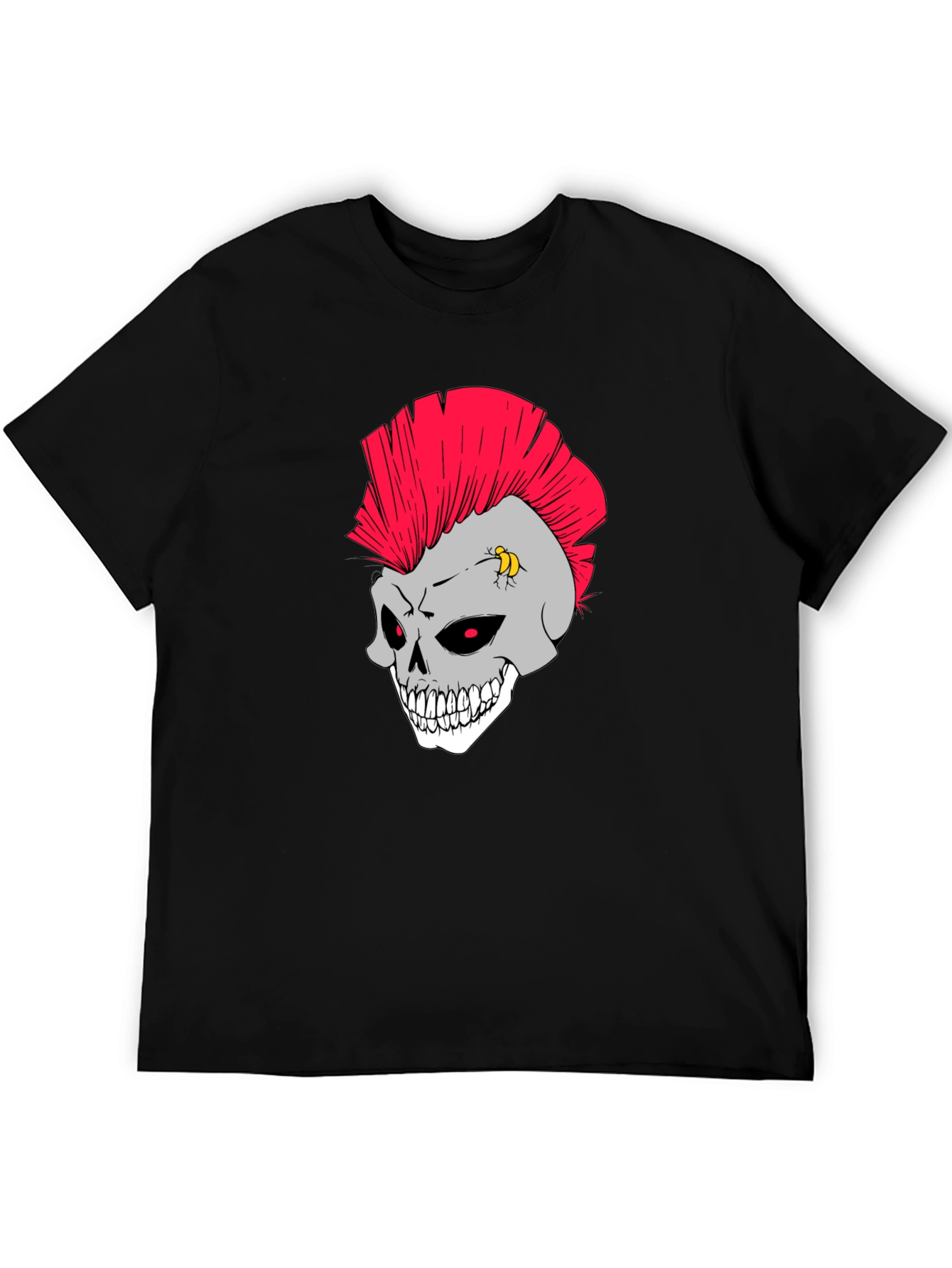 Black Skull Punk Rocker T-Shirt view 5