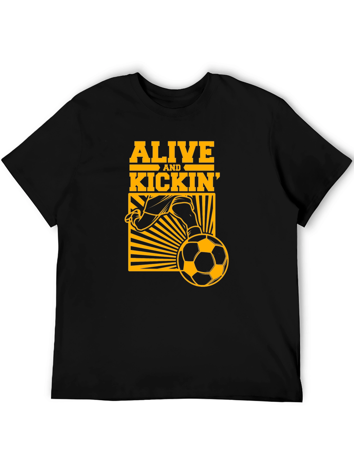 Black Alive and Kickin' Soccer Graphic Tee - Black view 5