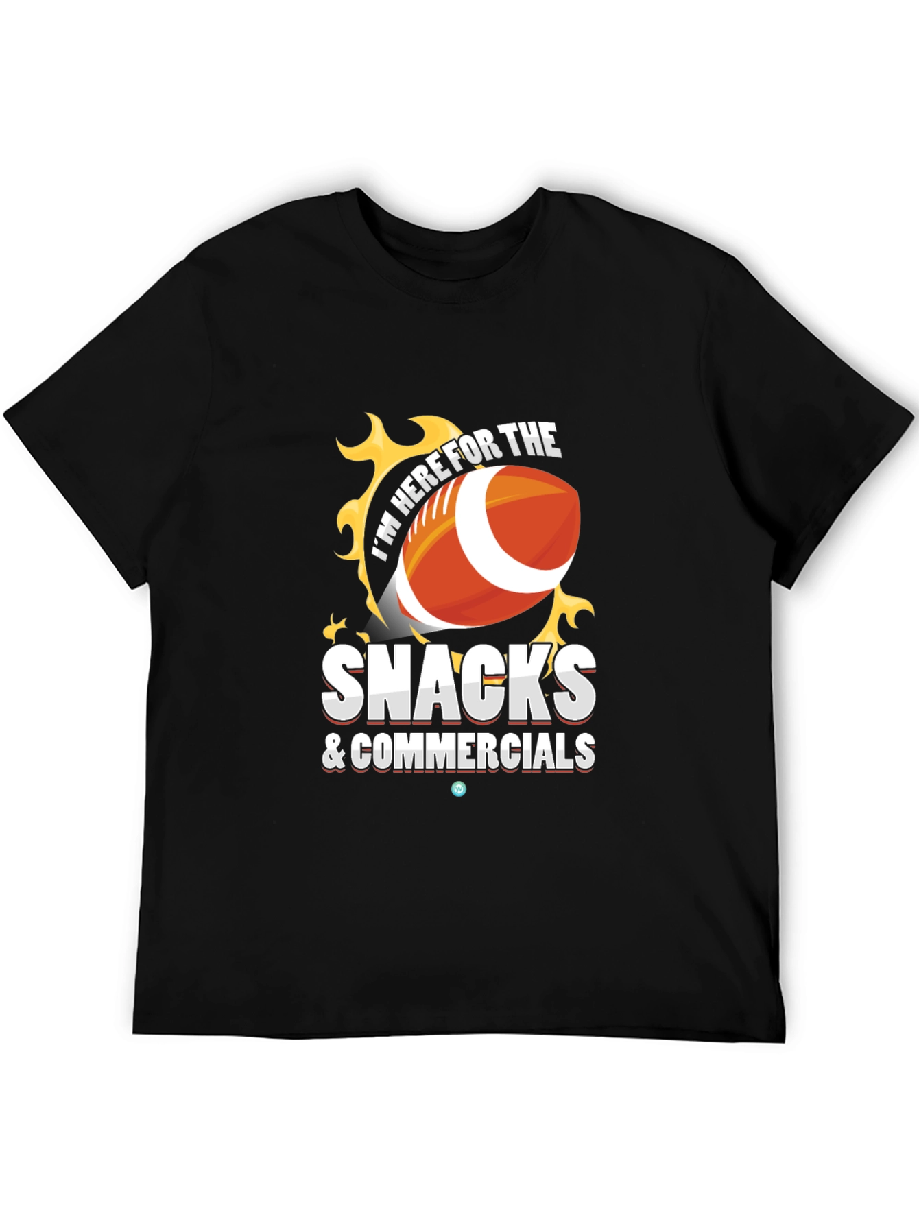 Black Snacks & Commercials Football T-Shirt view 5