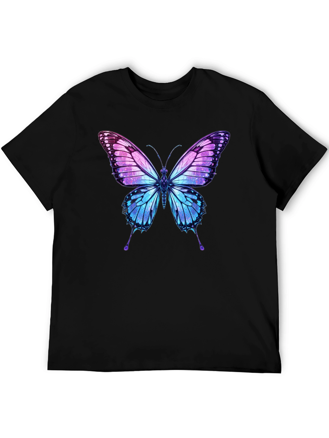 Black Butterfly Graphic Print Men's T-Shirt view 5