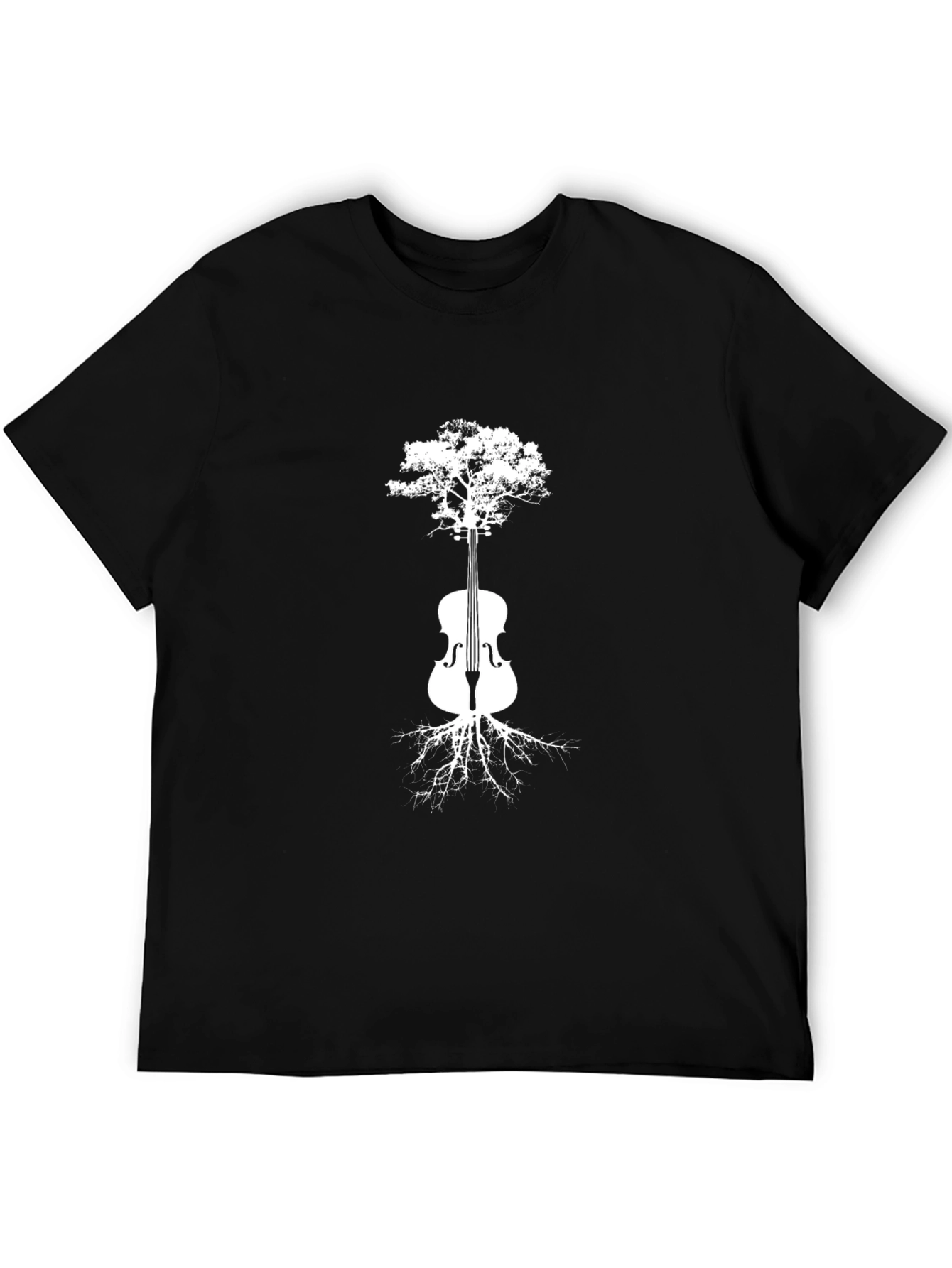 Black Musical Tree Men's Graphic Tee - Black view 5