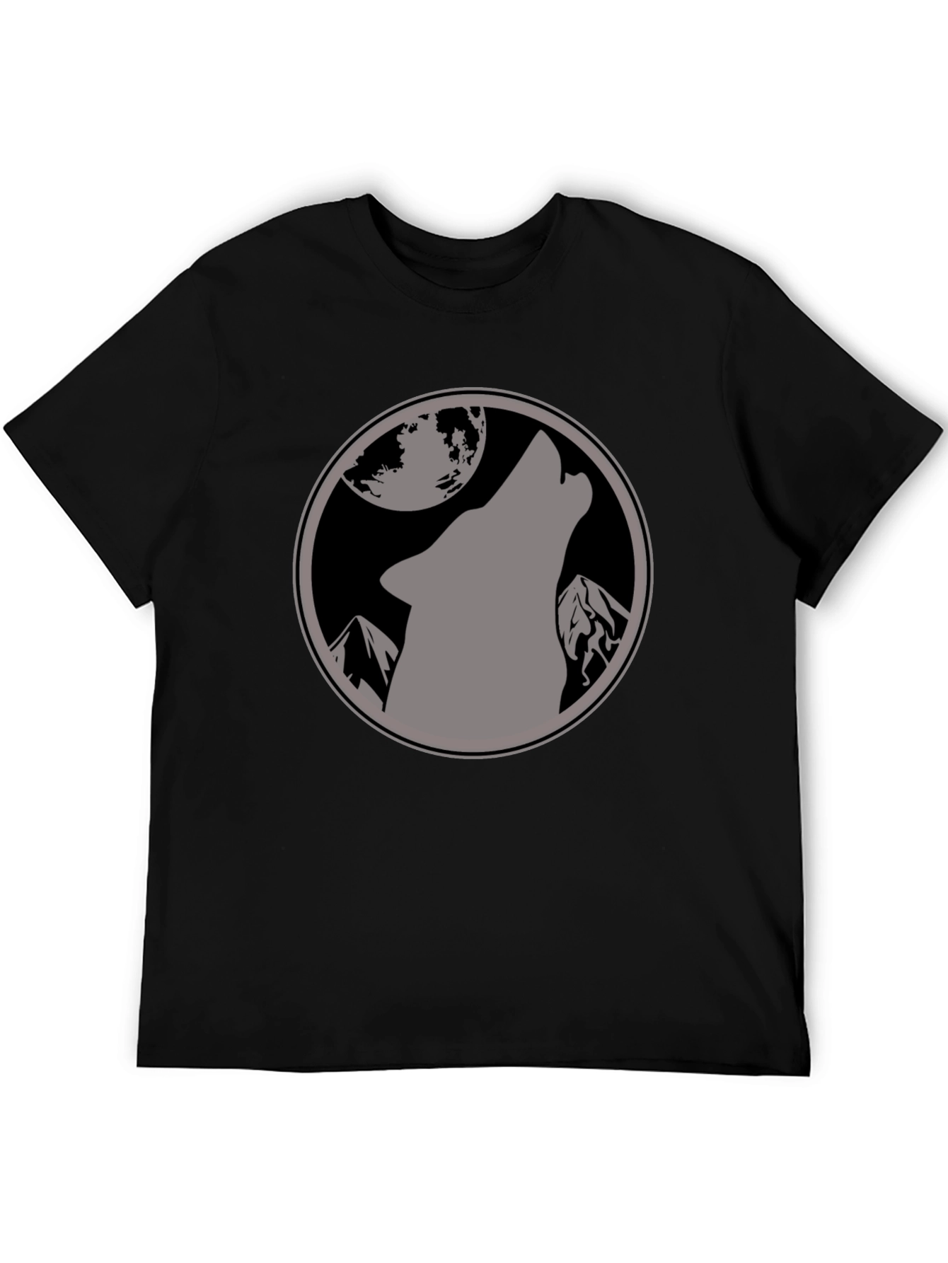 Black Wolf Moon Graphic T-Shirt - Black view 5