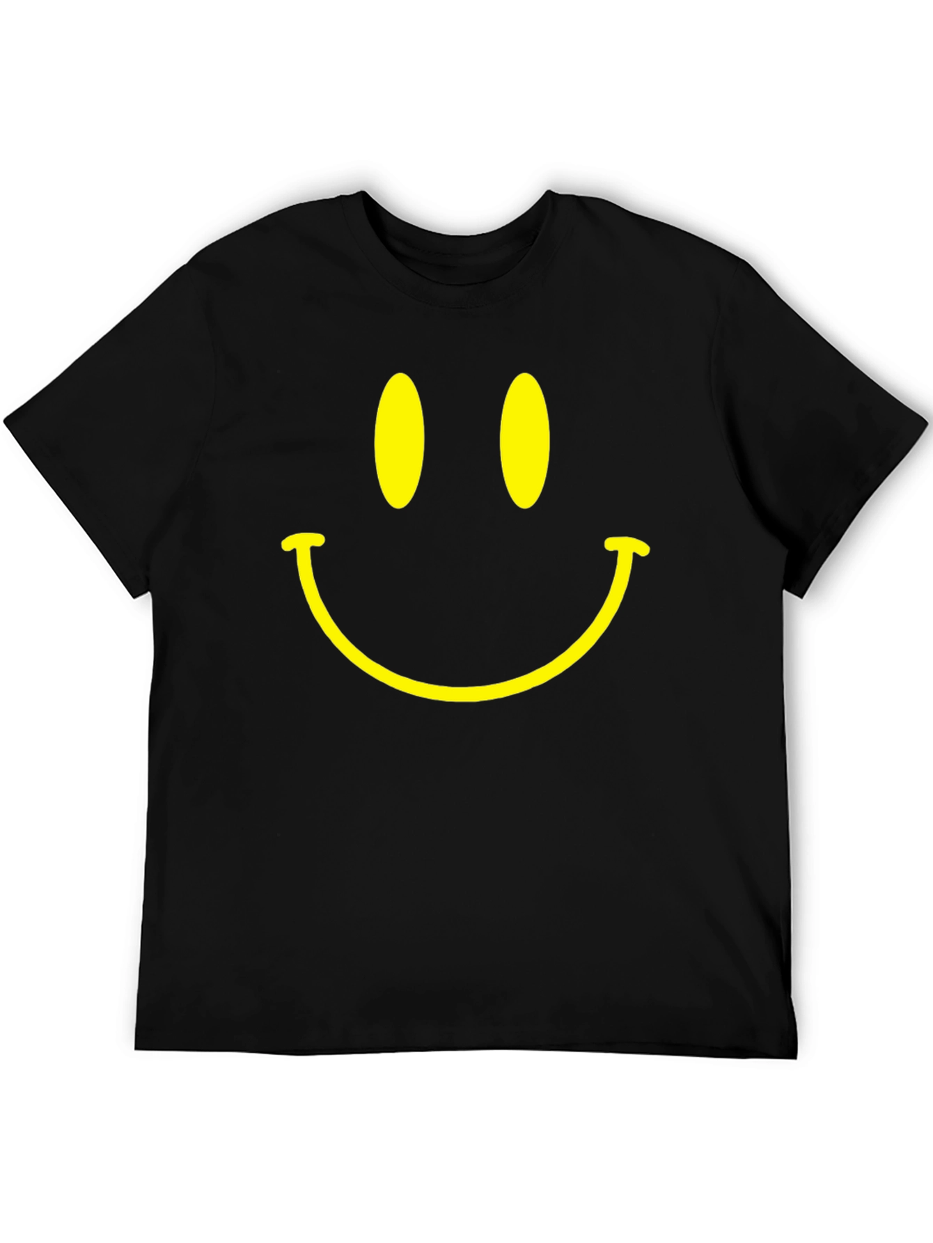 Black Smiley Face Graphic T-Shirt - Classic Happy Design view 5