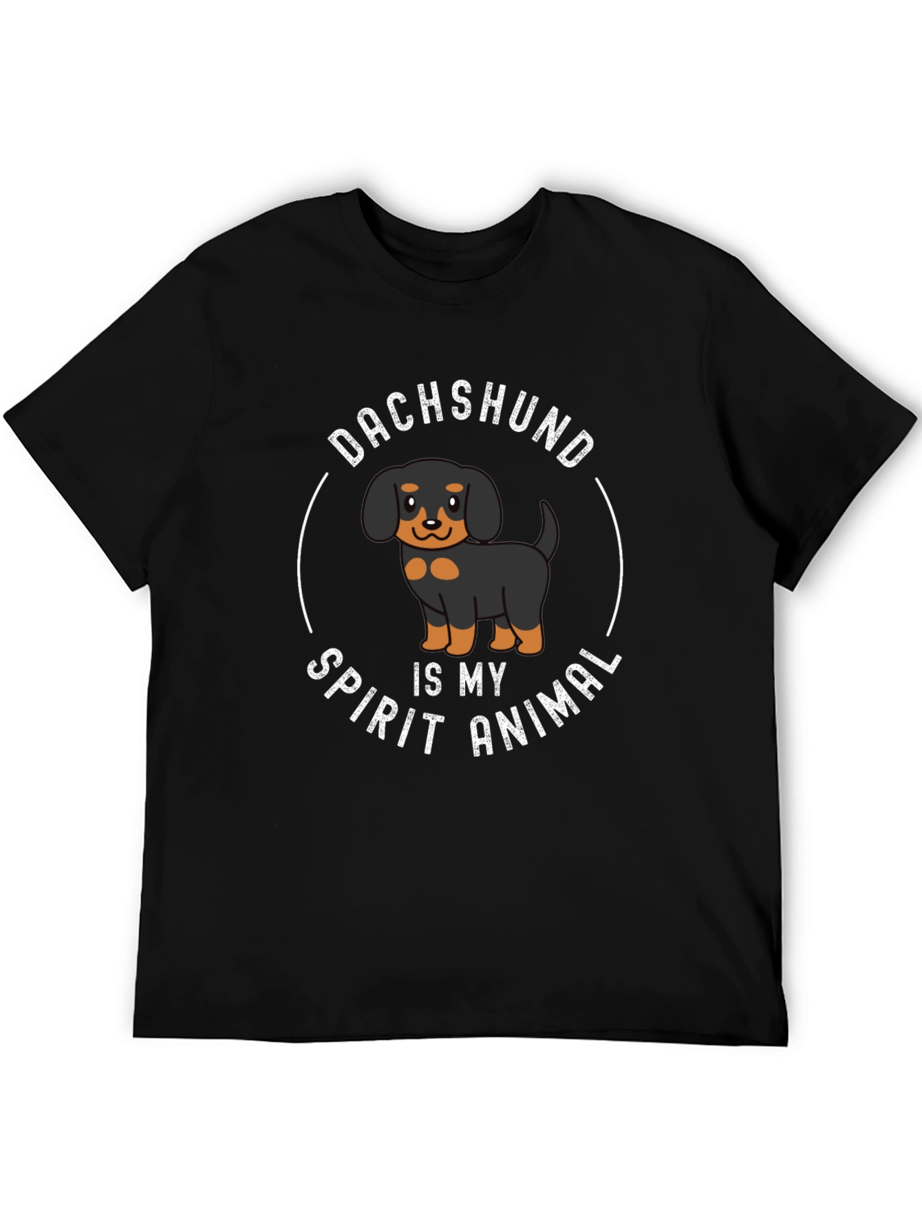 Black Dachshund Spirit Animal Black Graphic Tee view 5