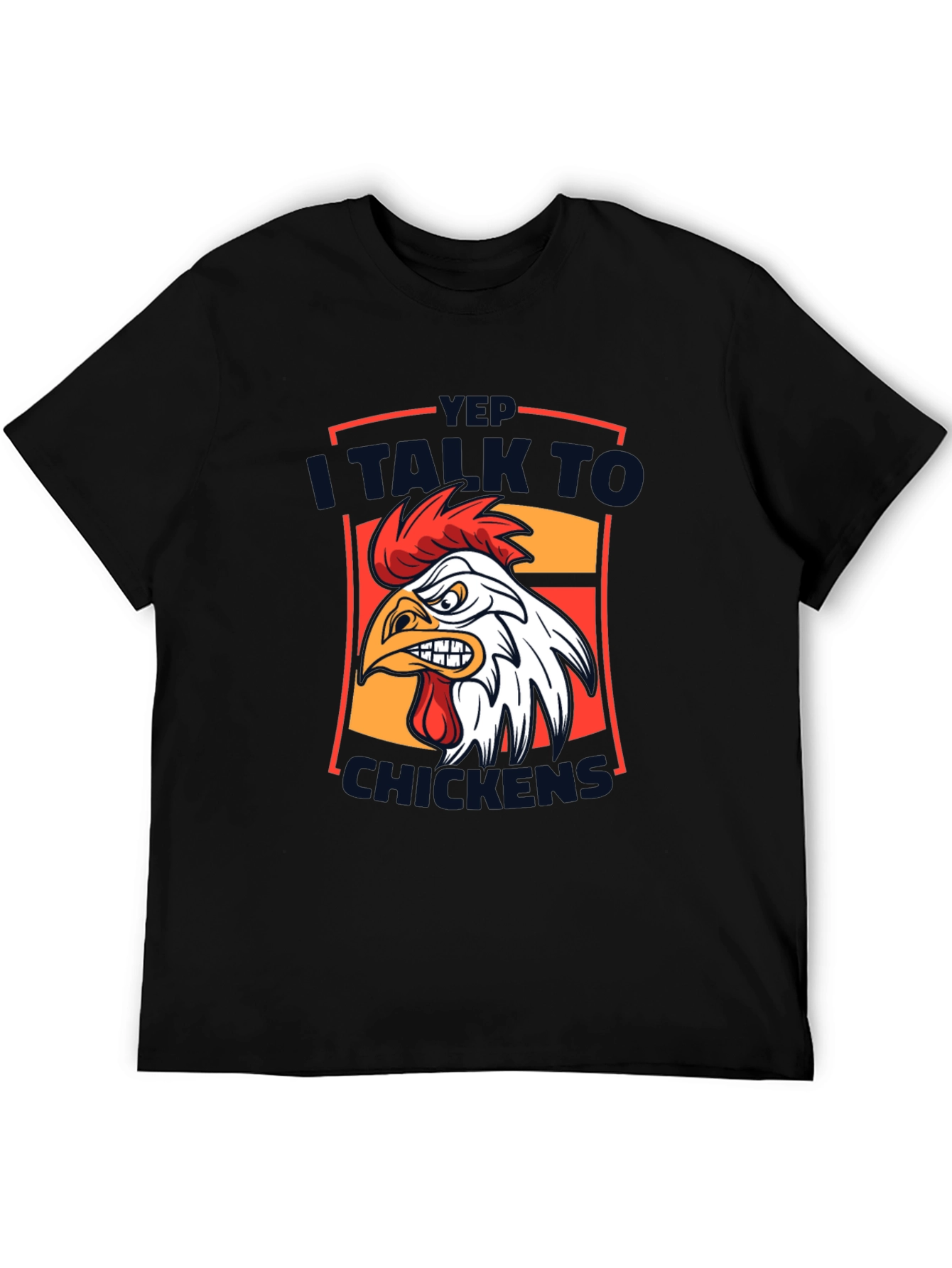 Black Funny Chicken T-Shirt - I Talk to Chickens Graphic Tee view 5
