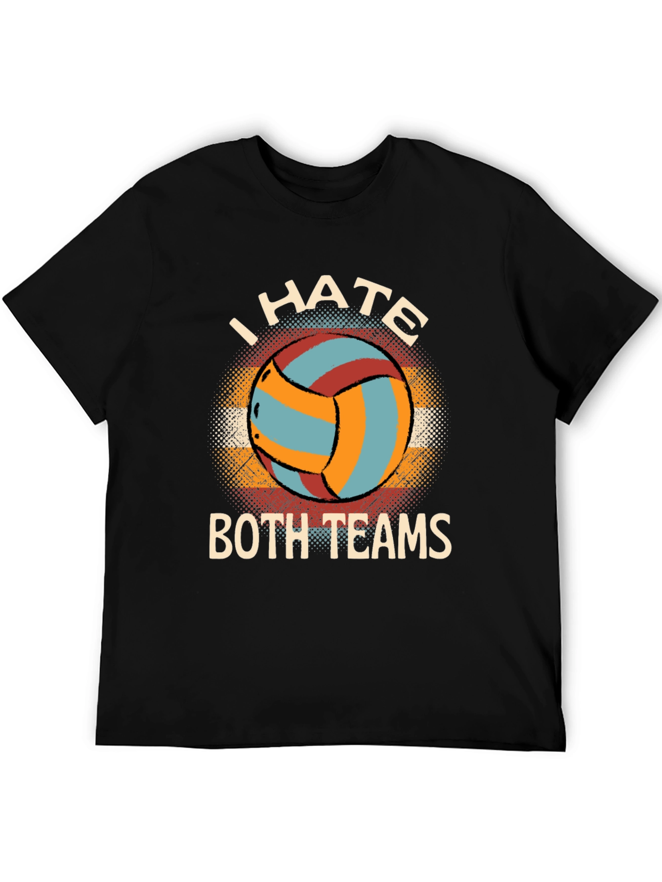Black I Hate Both Teams Volleyball Graphic Tee view 5