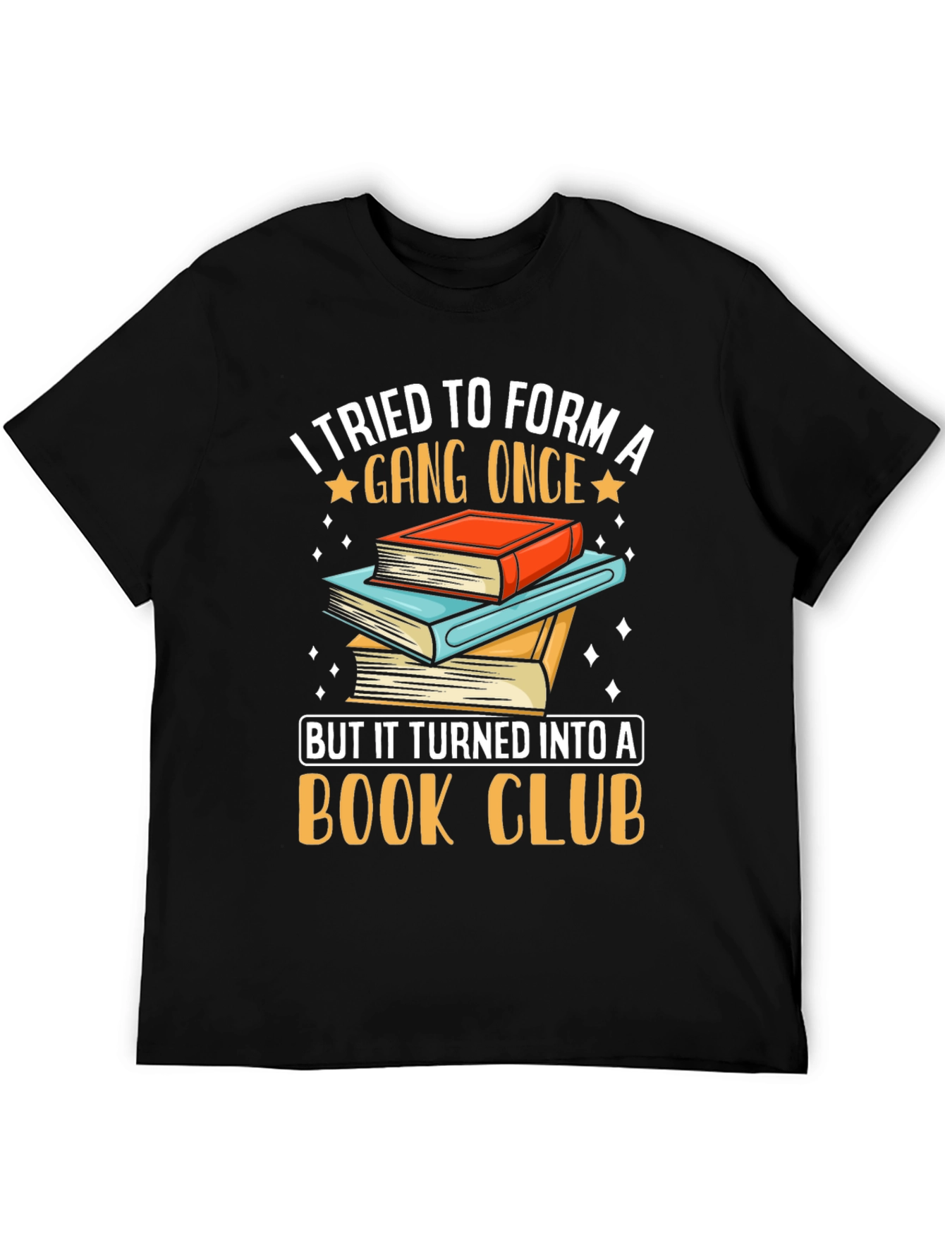 Black Funny Book Club T-Shirt, Gang Turned Book Club Tee view 5