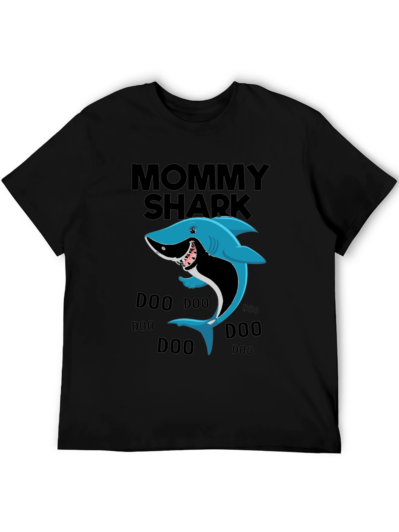 Black Mommy Shark T-Shirt view 5