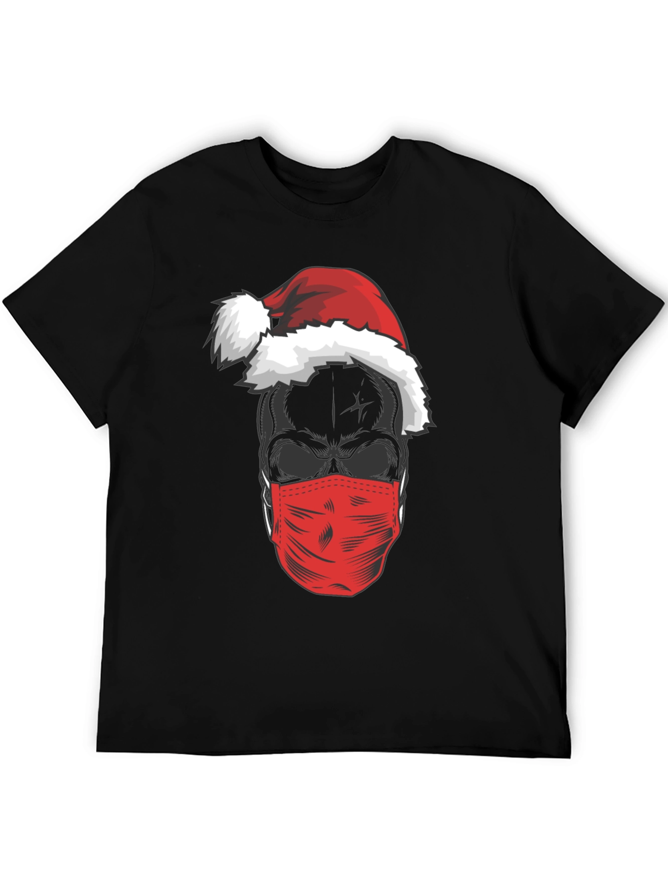 Black Skull Santa Mask T-Shirt view 5