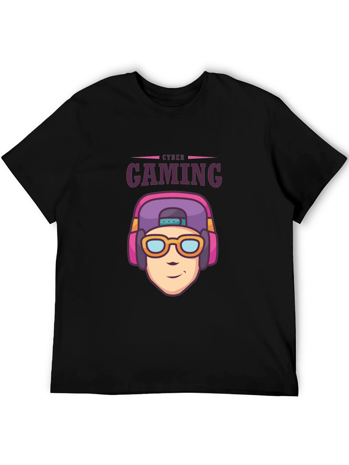 Black Cyber Gaming Black T-Shirt - Gamer Style view 5