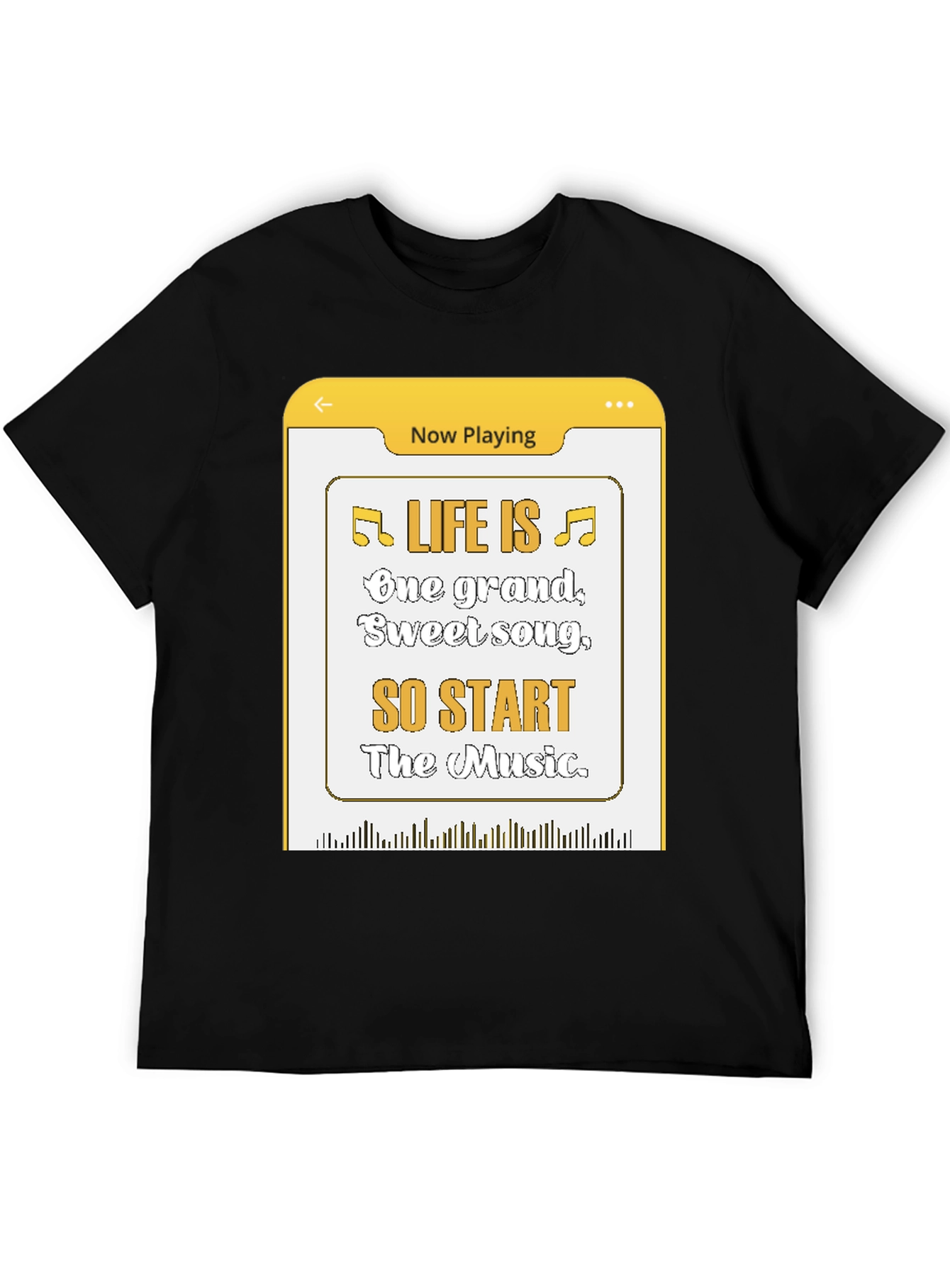Black Life Is Music T-Shirt - Now Playing Graphic Tee view 5