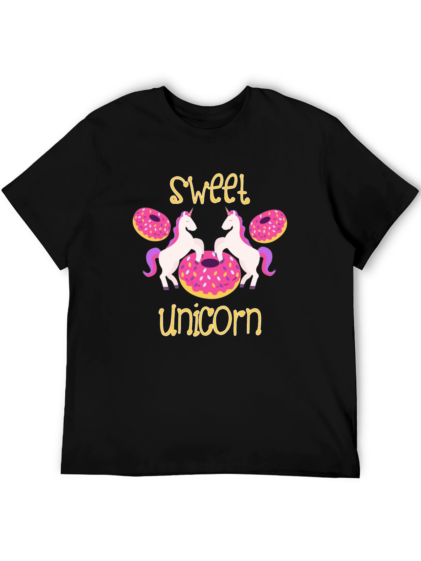 Black Sweet Unicorn Donut T-Shirt view 5