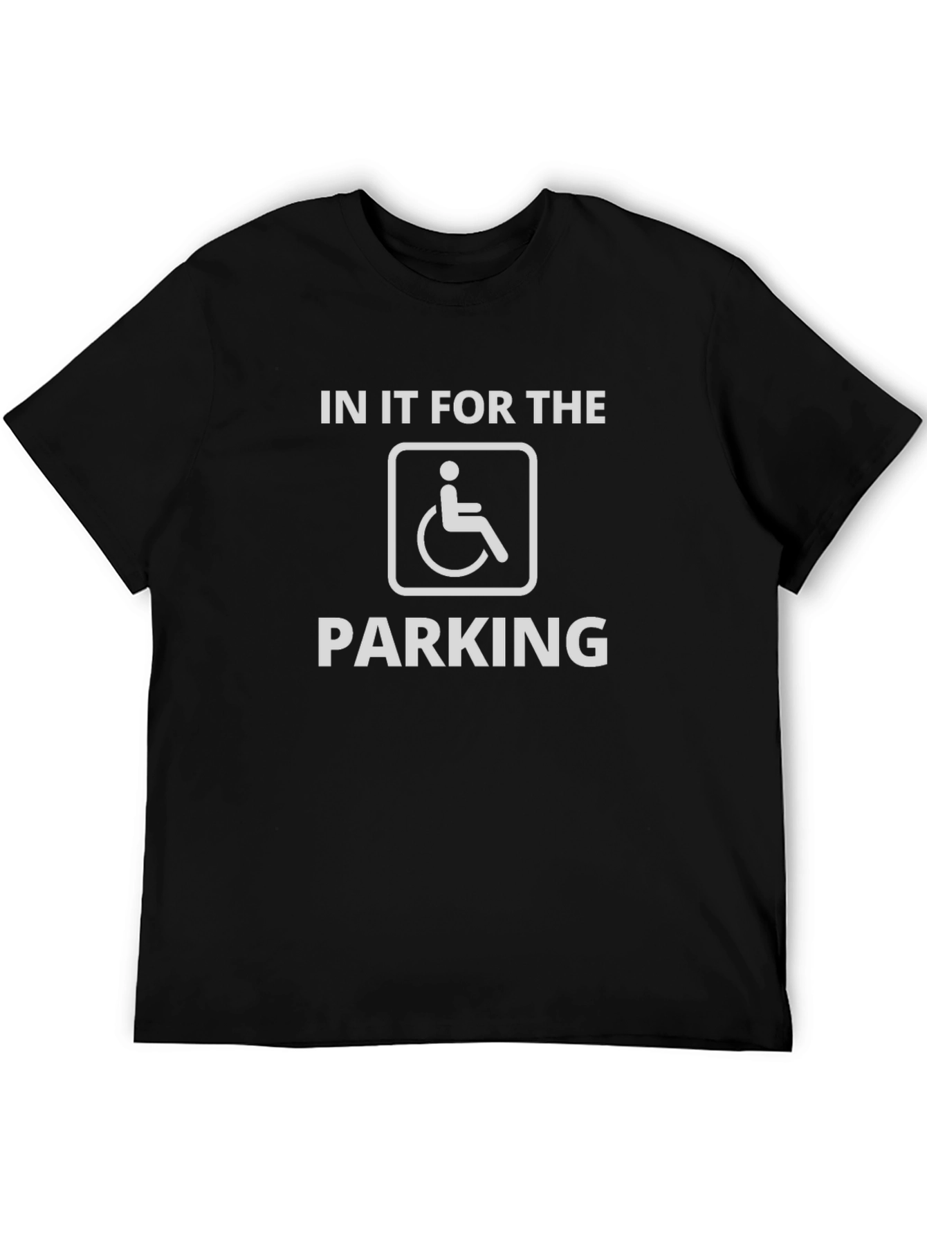 Black Funny Handicapped Parking T-Shirt view 5