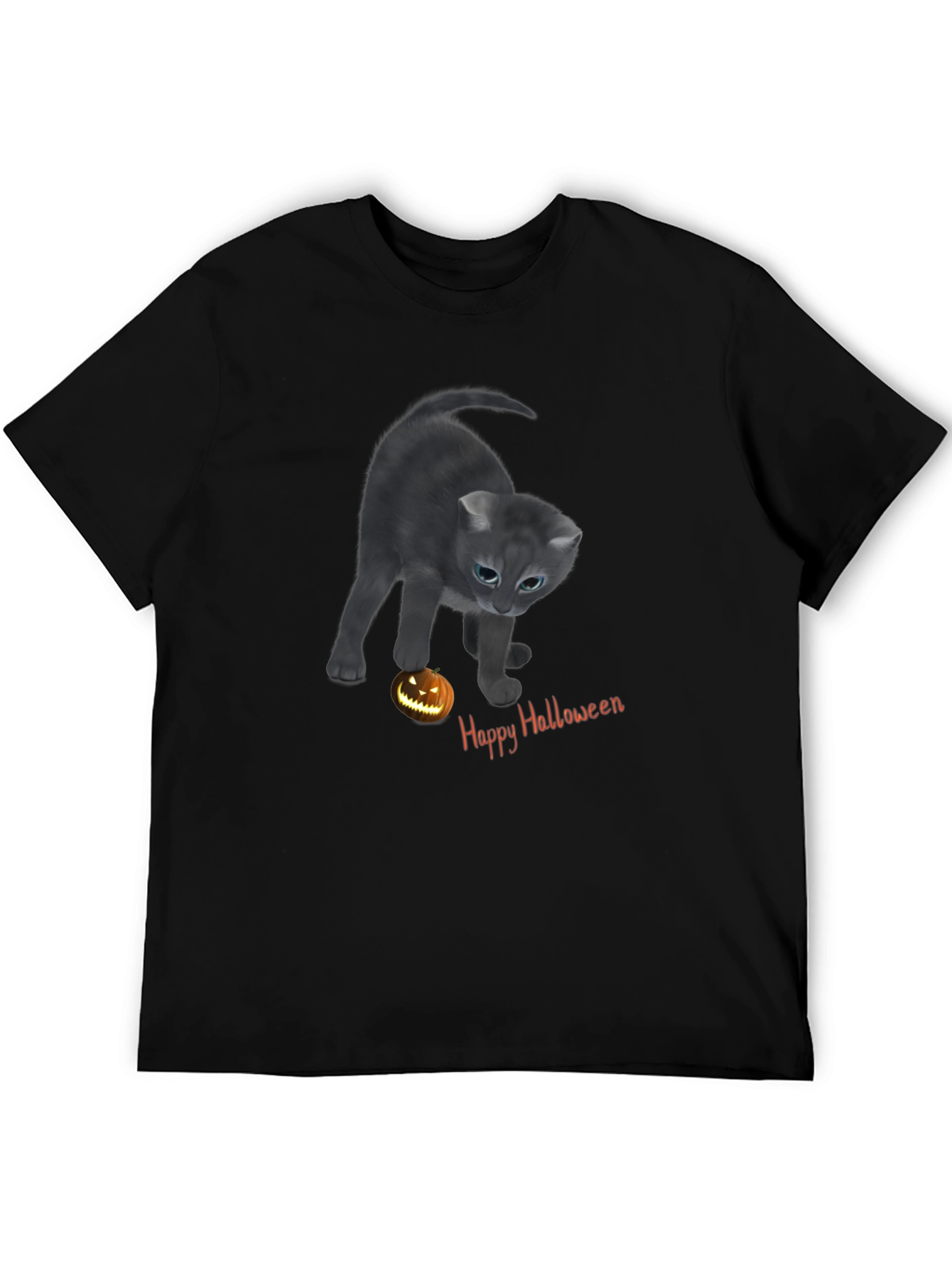 Black Halloween Cat T-Shirt view 5