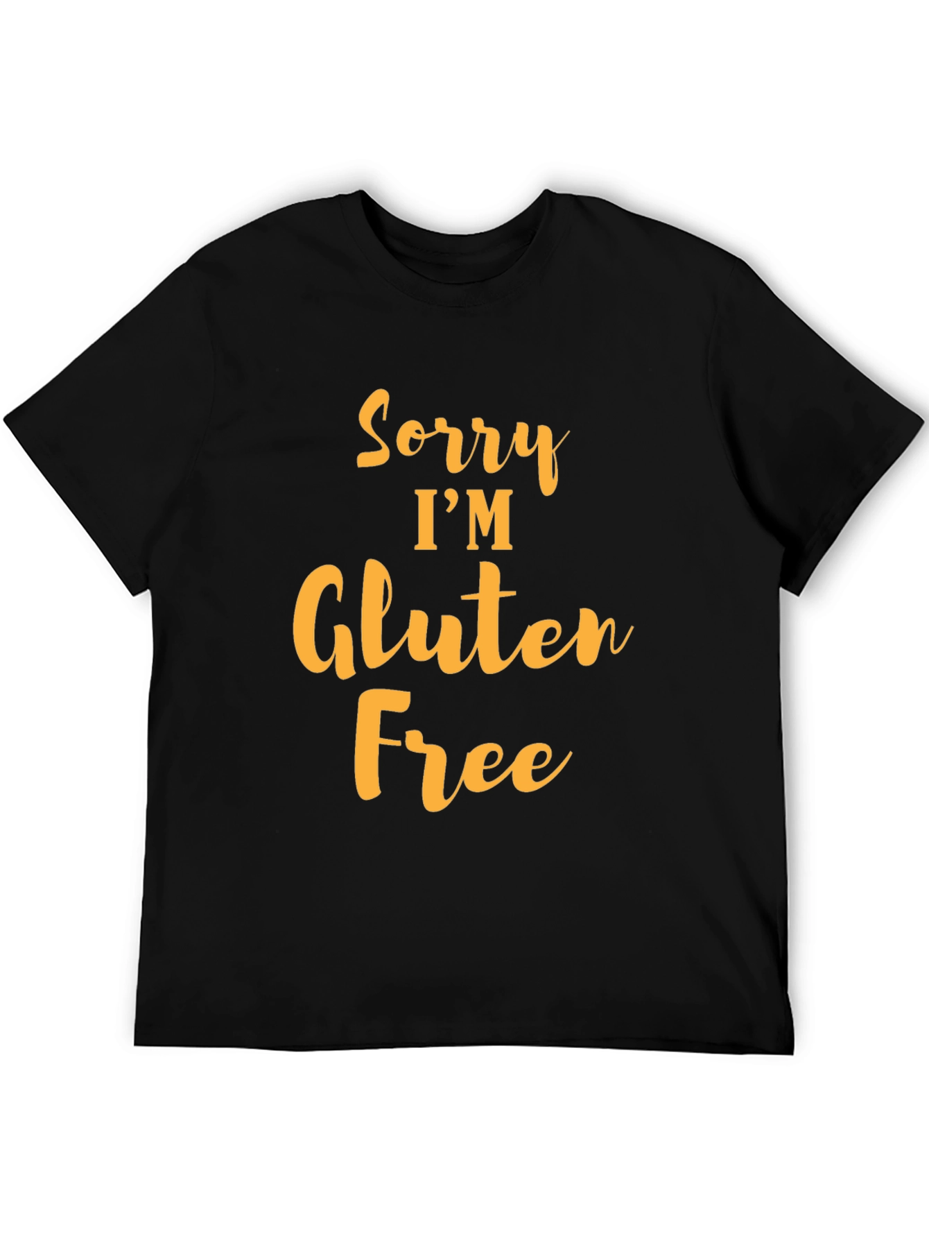 Black Sorry I'm Gluten Free Black T-Shirt view 5