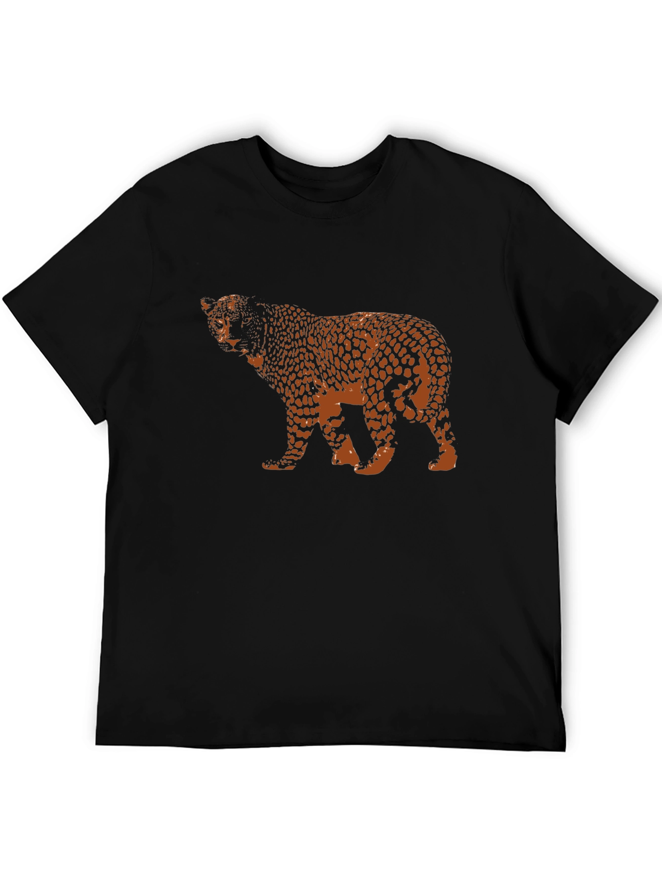 Black Leopard Print Black T-Shirt view 5
