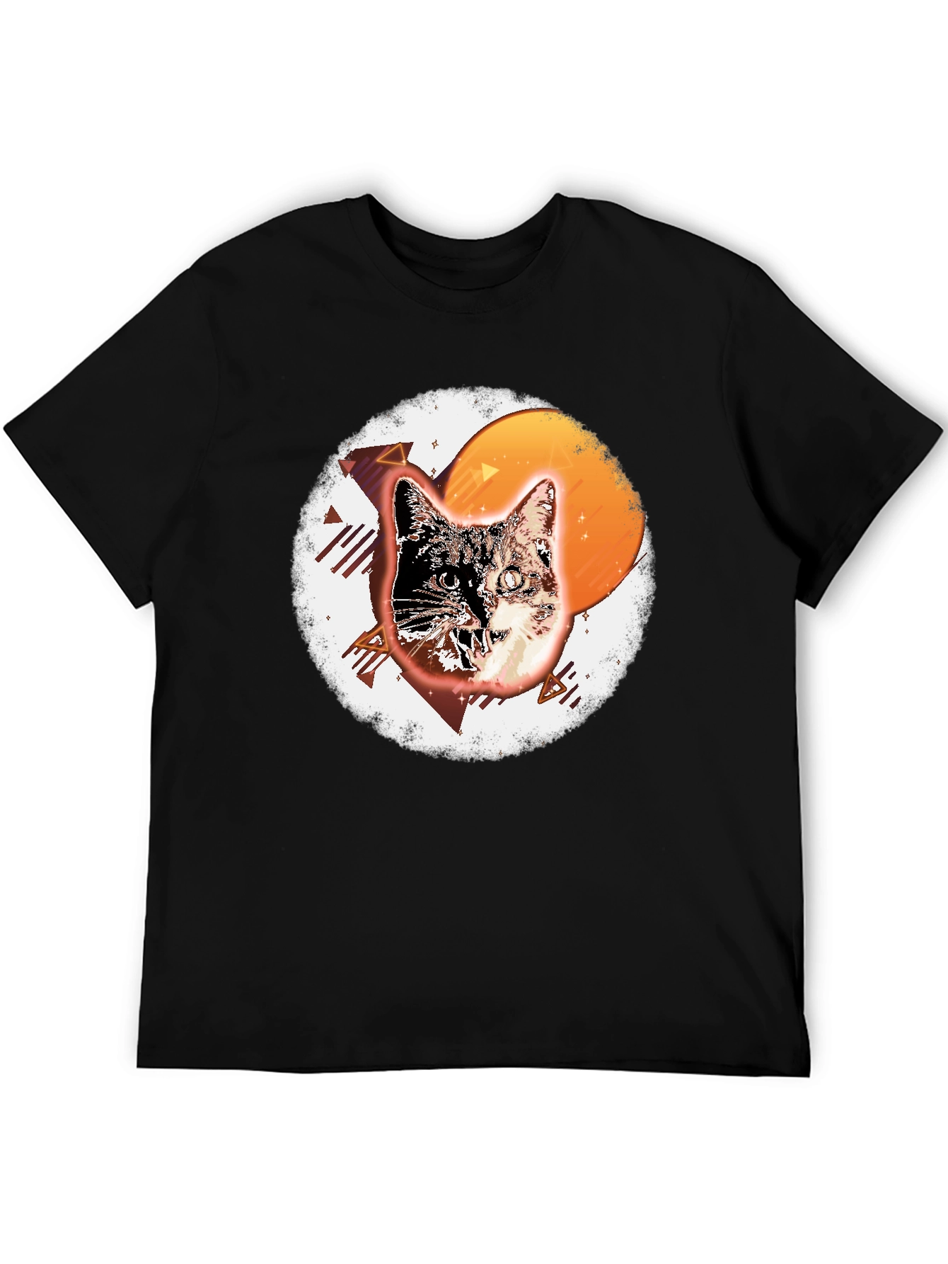 Black Retro Cat Graphic Tee - Cool Vintage Style view 5